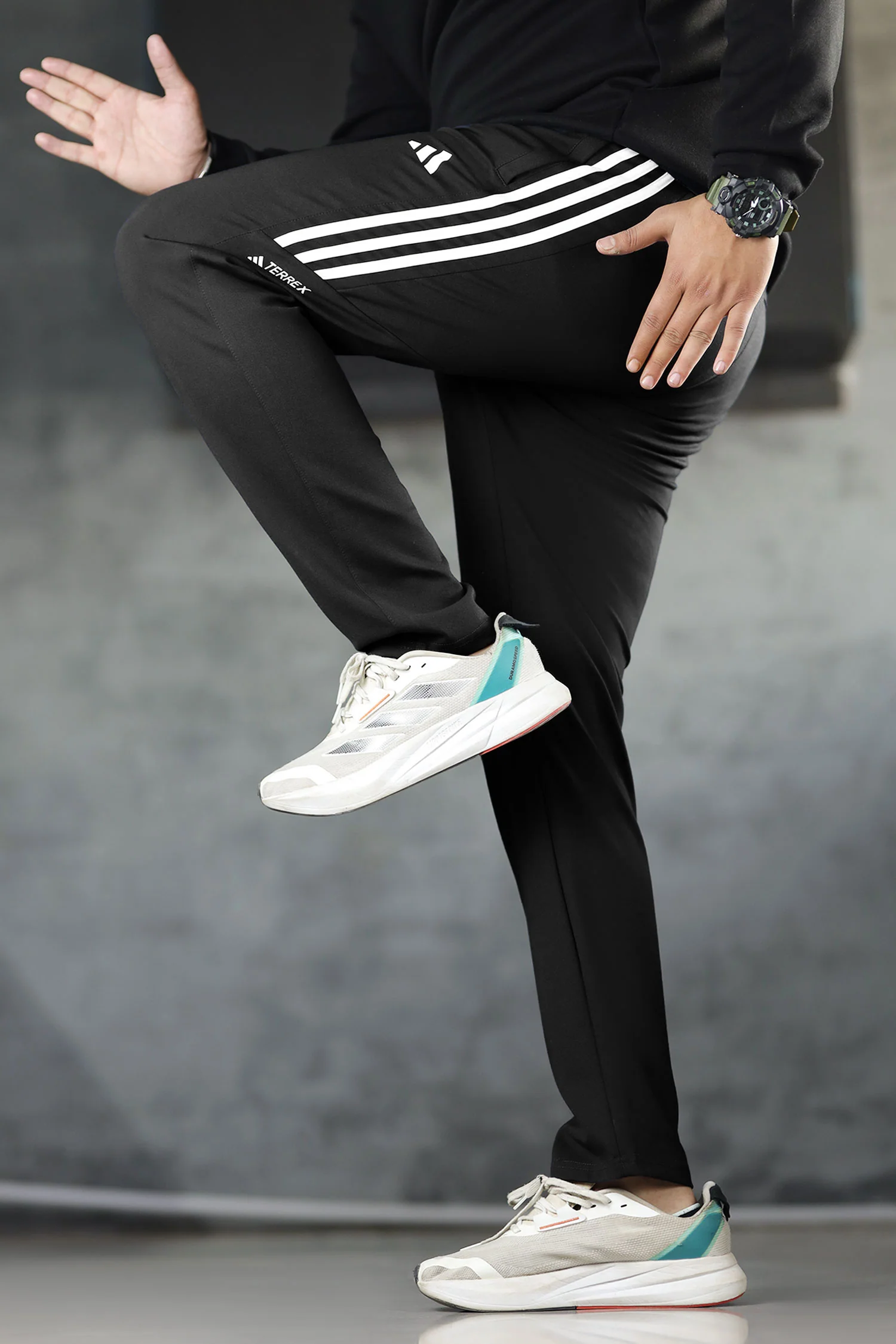 Adds 3-Stripes Grip Style Slim-Fit Trouser In Black - Image 3
