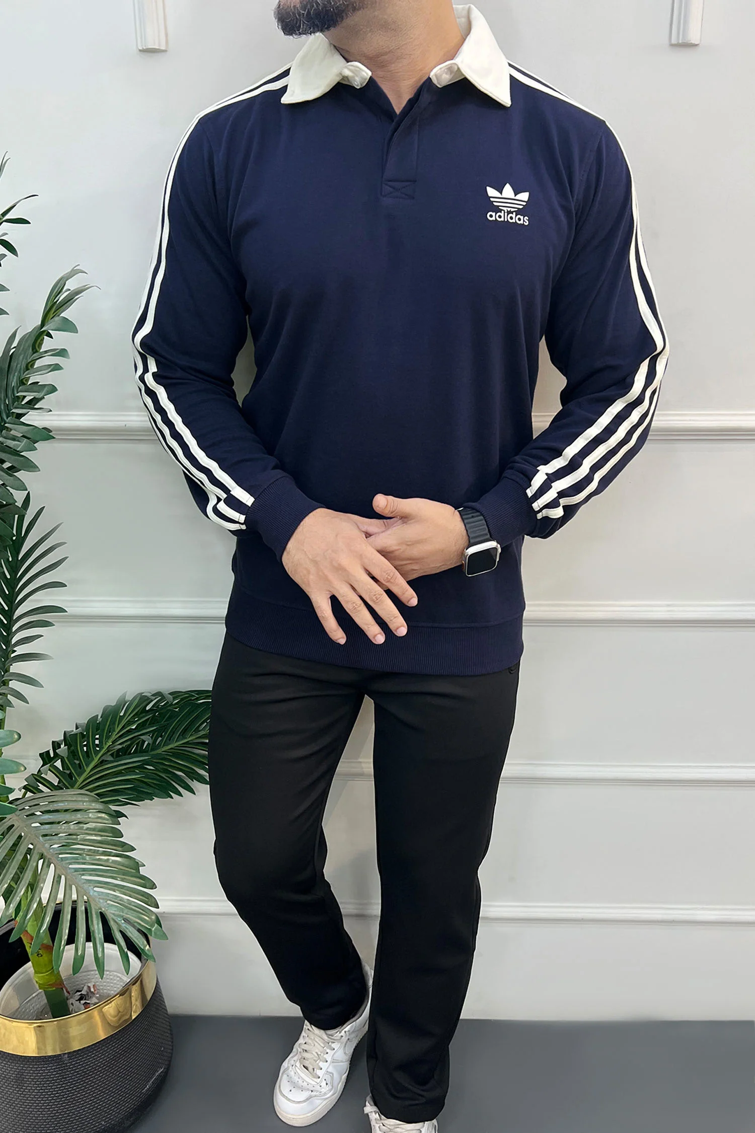Adds Adicolor Rugby Imported Men's Sweatshirt In Navy Blue - Image 3