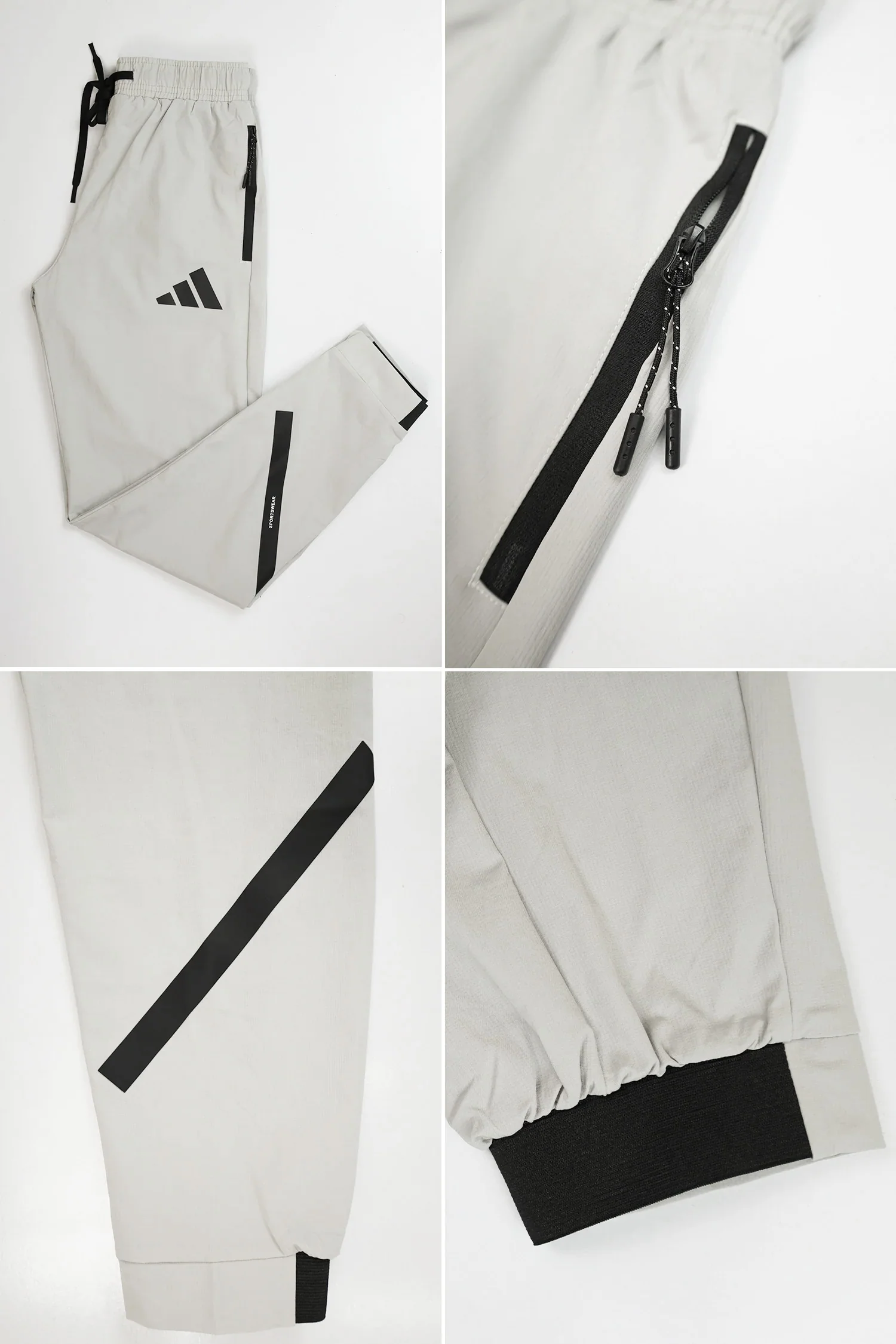 Adds Bottom Stripes Micro Premium Sportswear Trouser In Slate Grey - Image 6