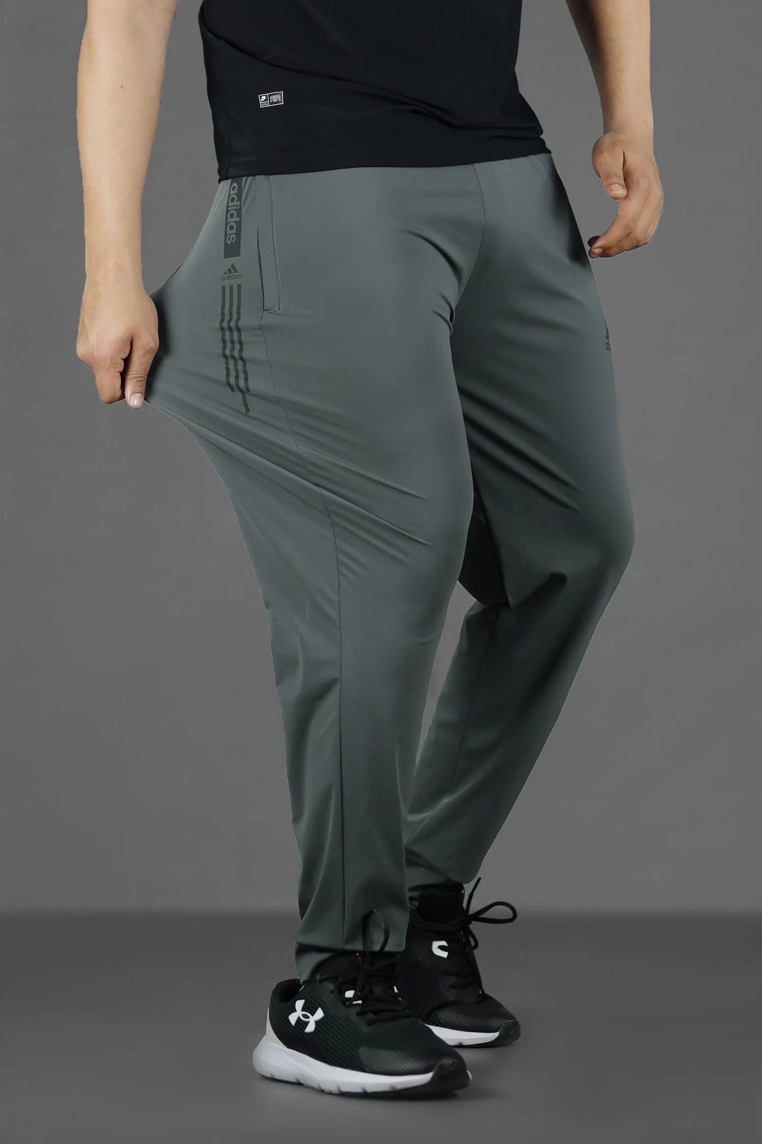 Adds Iconic Style Dry-Fit Trouser In Dark Grey - Image 2