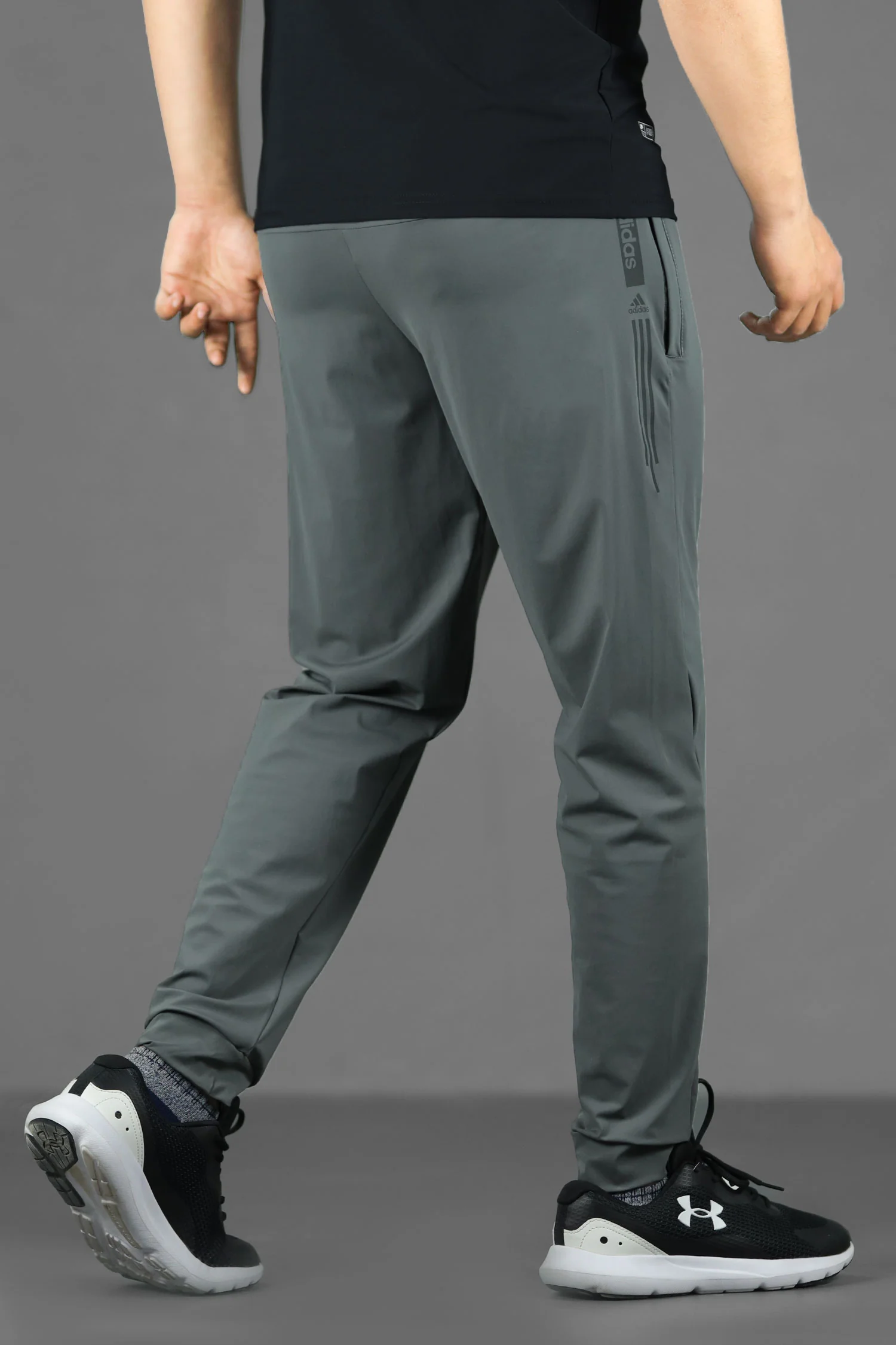 Adds Iconic Style Dry-Fit Trouser In Dark Grey - Image 3