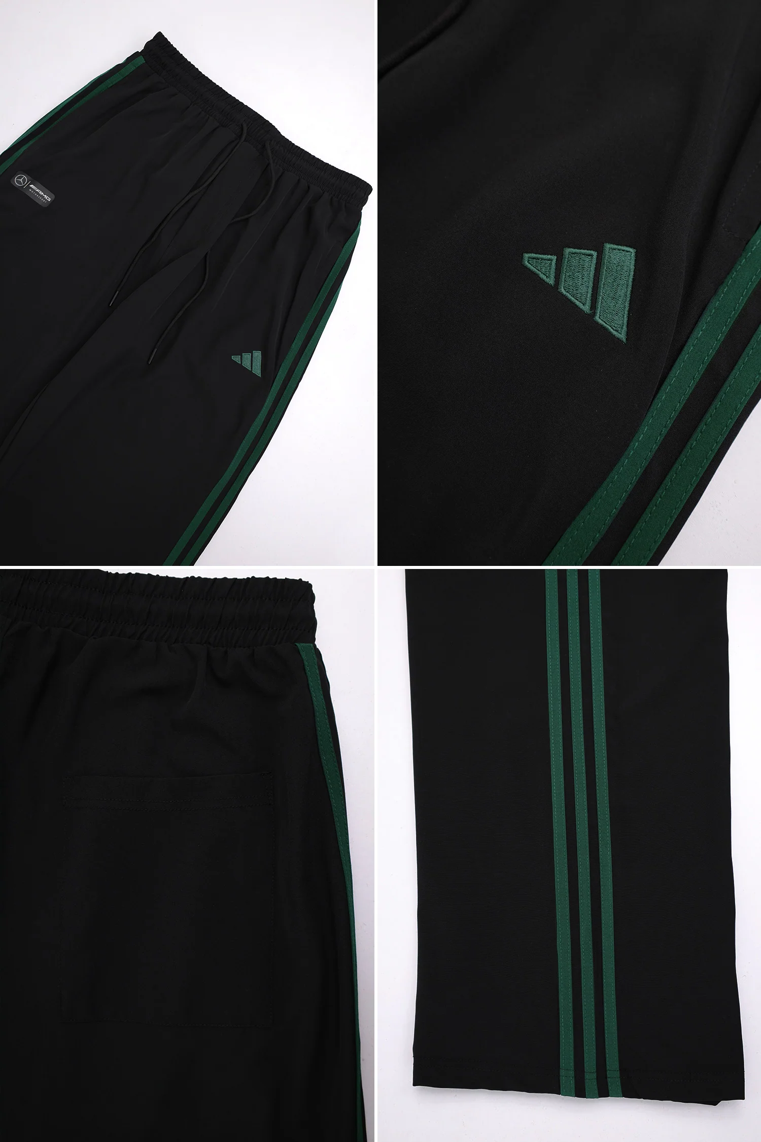 Adds Iconic Three-Stripe Detailing Loose Bottom Trouser In Black - Image 4