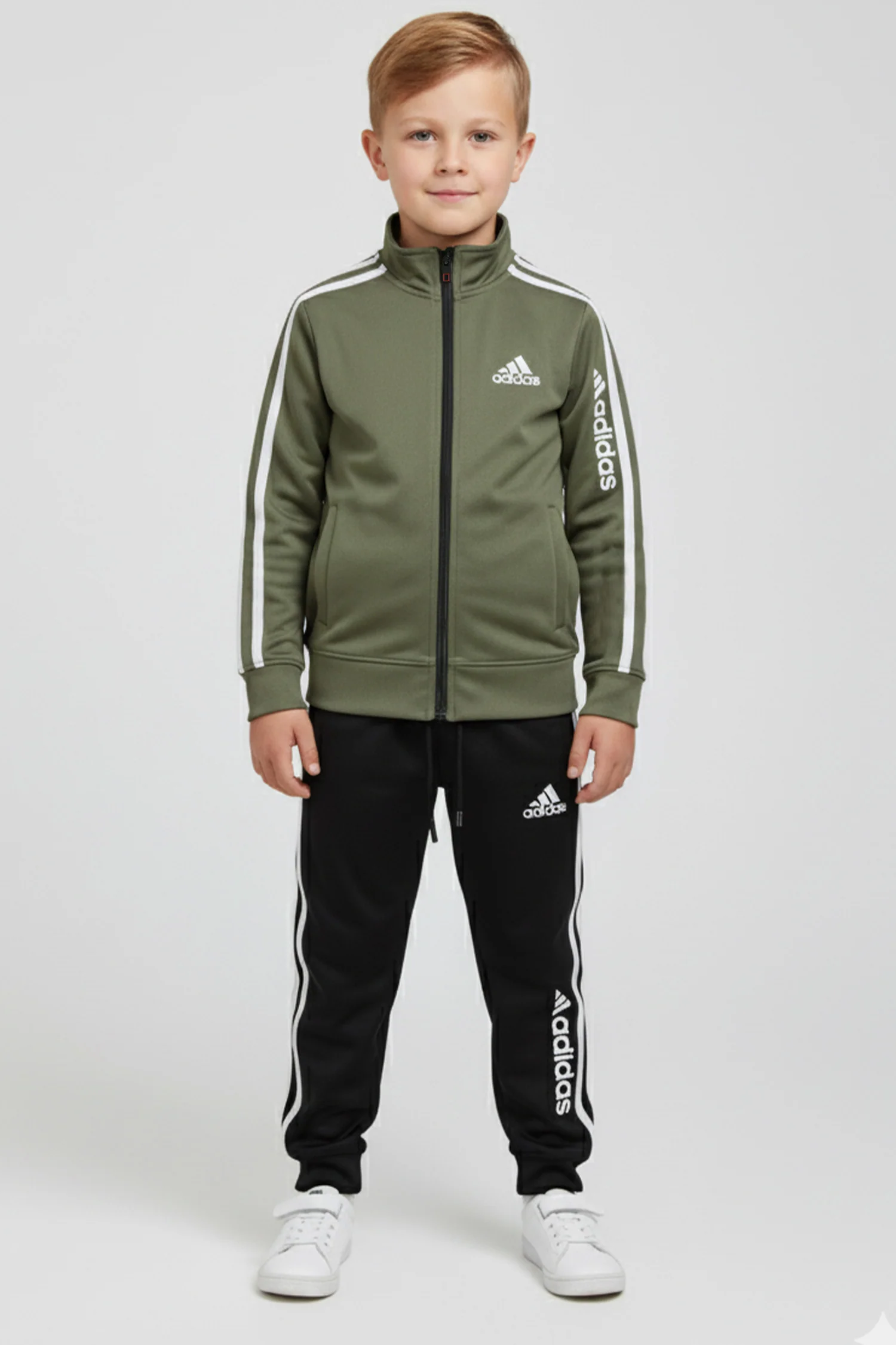 Adds Imported Multi-Slogans Unisex Kids Tracksuit In Mid Green - Image 2