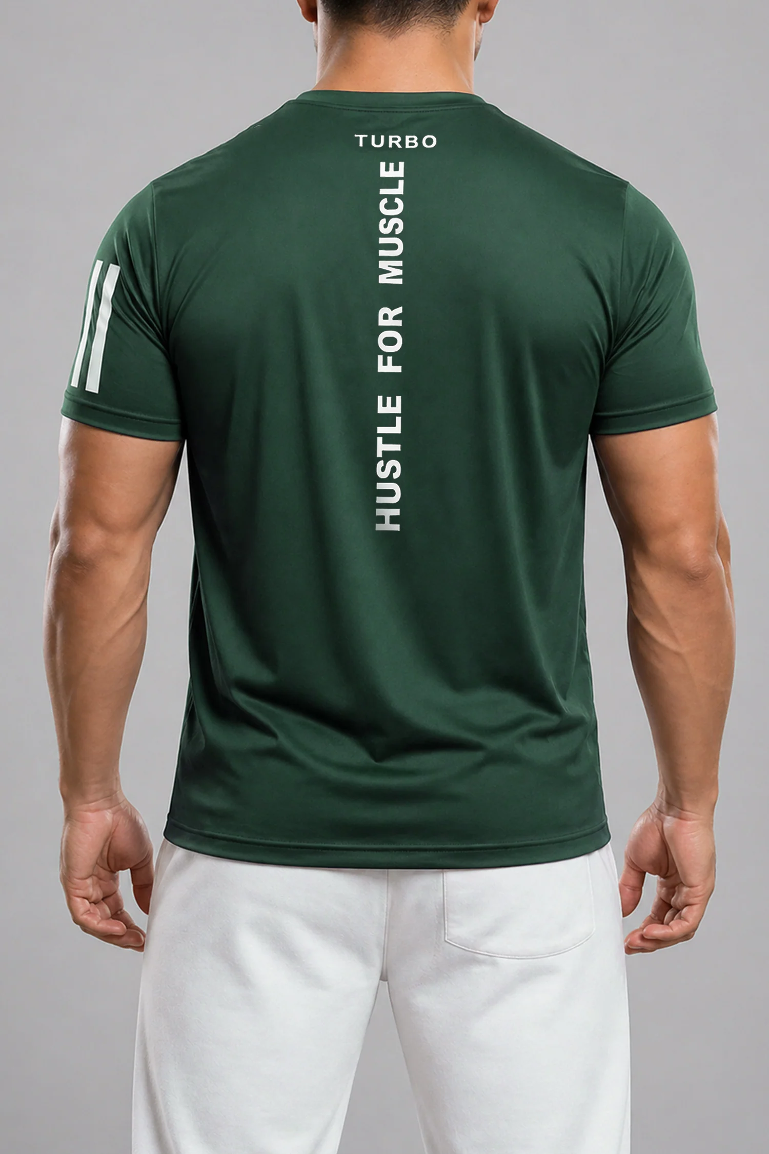 Turbo Hustle For Muscle Imp Dry-Fit Tee In Light Green - Image 2
