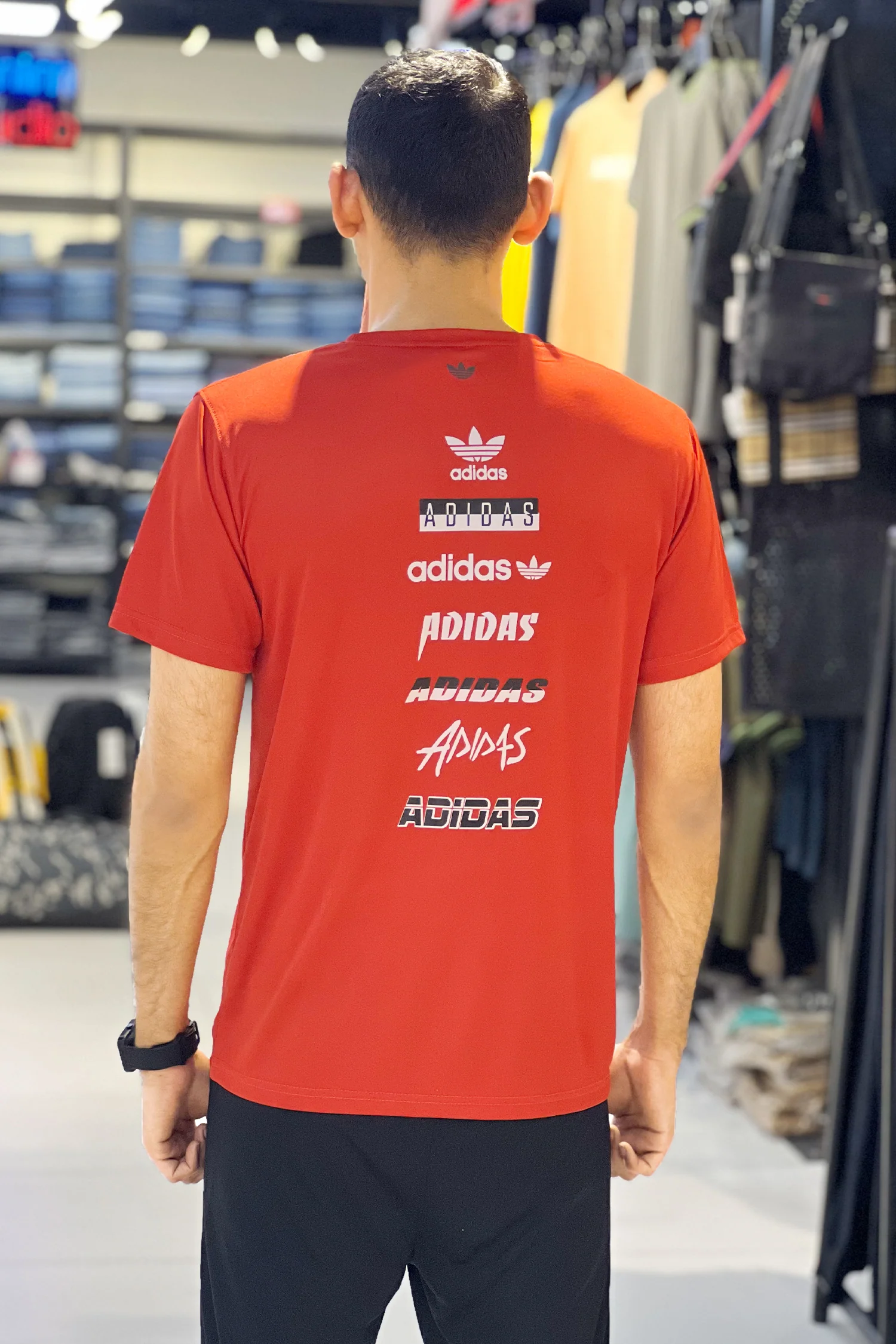 Adds Printed Logo Training Dry-Fit Tee In Red - Image 2