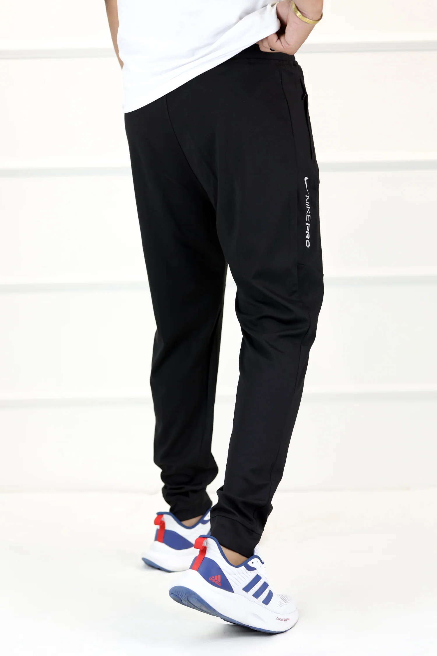 Nke Casual Fashion Teenager Drawstring Sportswear Trouser In Black - Image 4