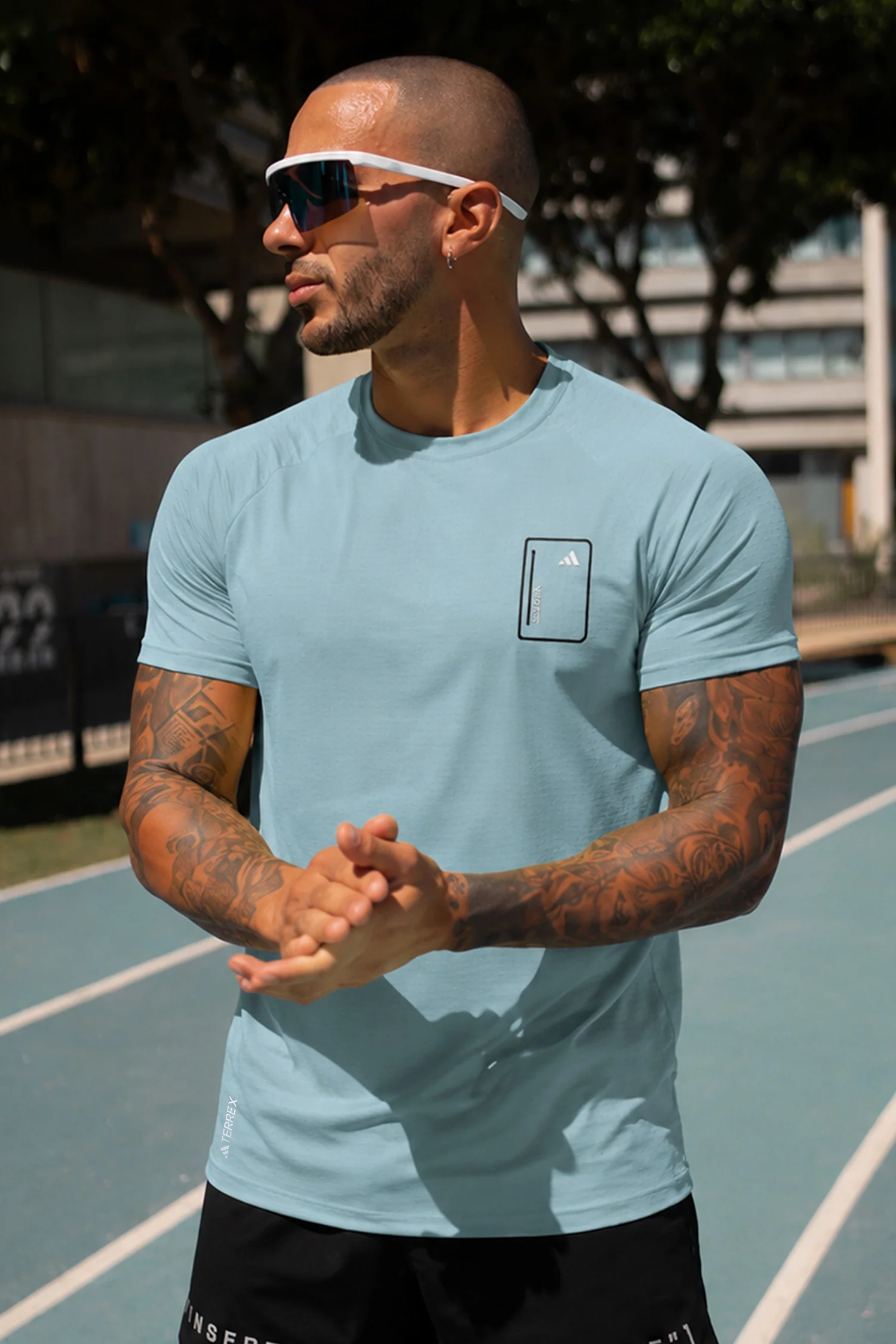 Adds Terrex Training Imp Dry-Fit Tee In Ice Blue