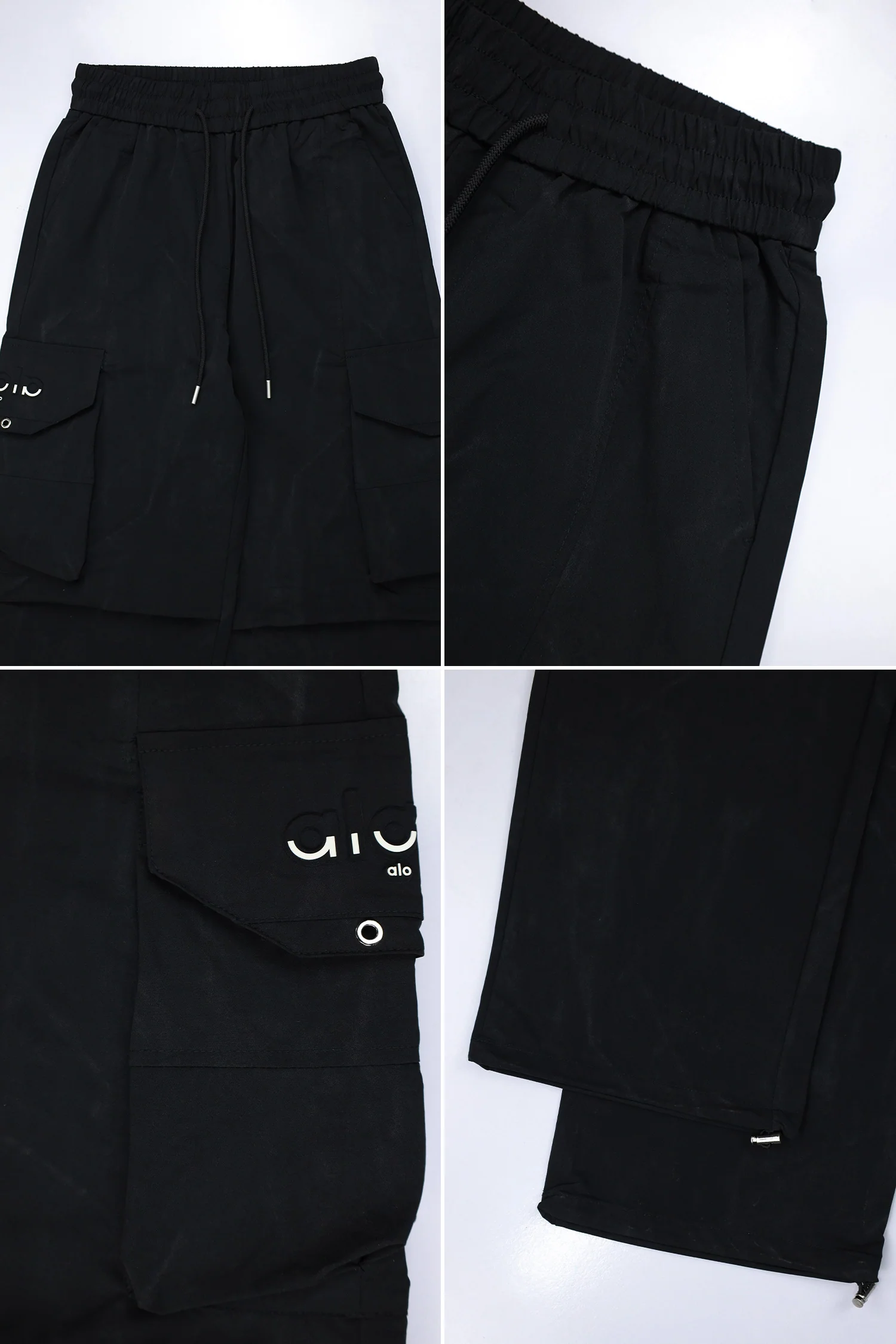 Alo Flap Closures With Side Pocket Loose Bottom Trouser In Black - Image 3
