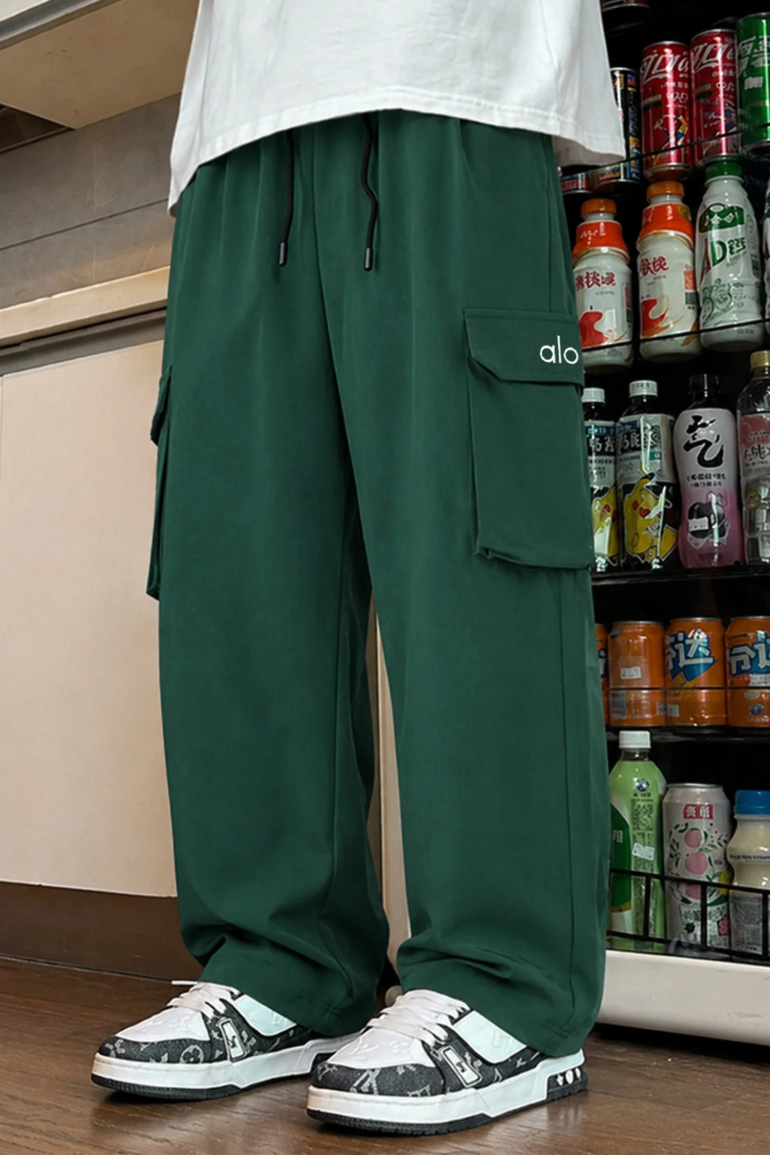 Alo Hope Head Loose Bottom Trouser In Green