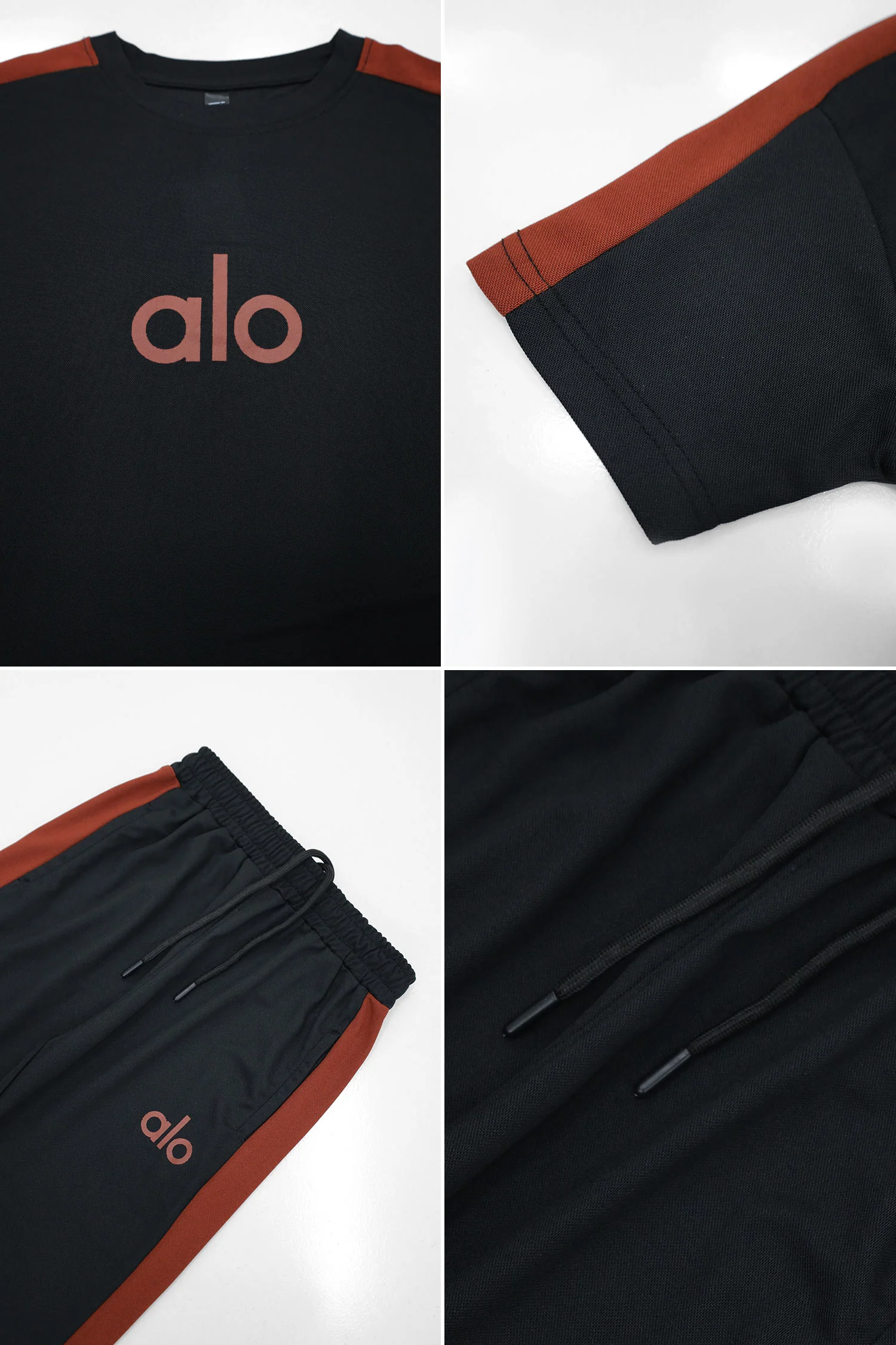 Alo Trendy Side Panel Stripe Younger Kids Tracksuit In Black - Image 3