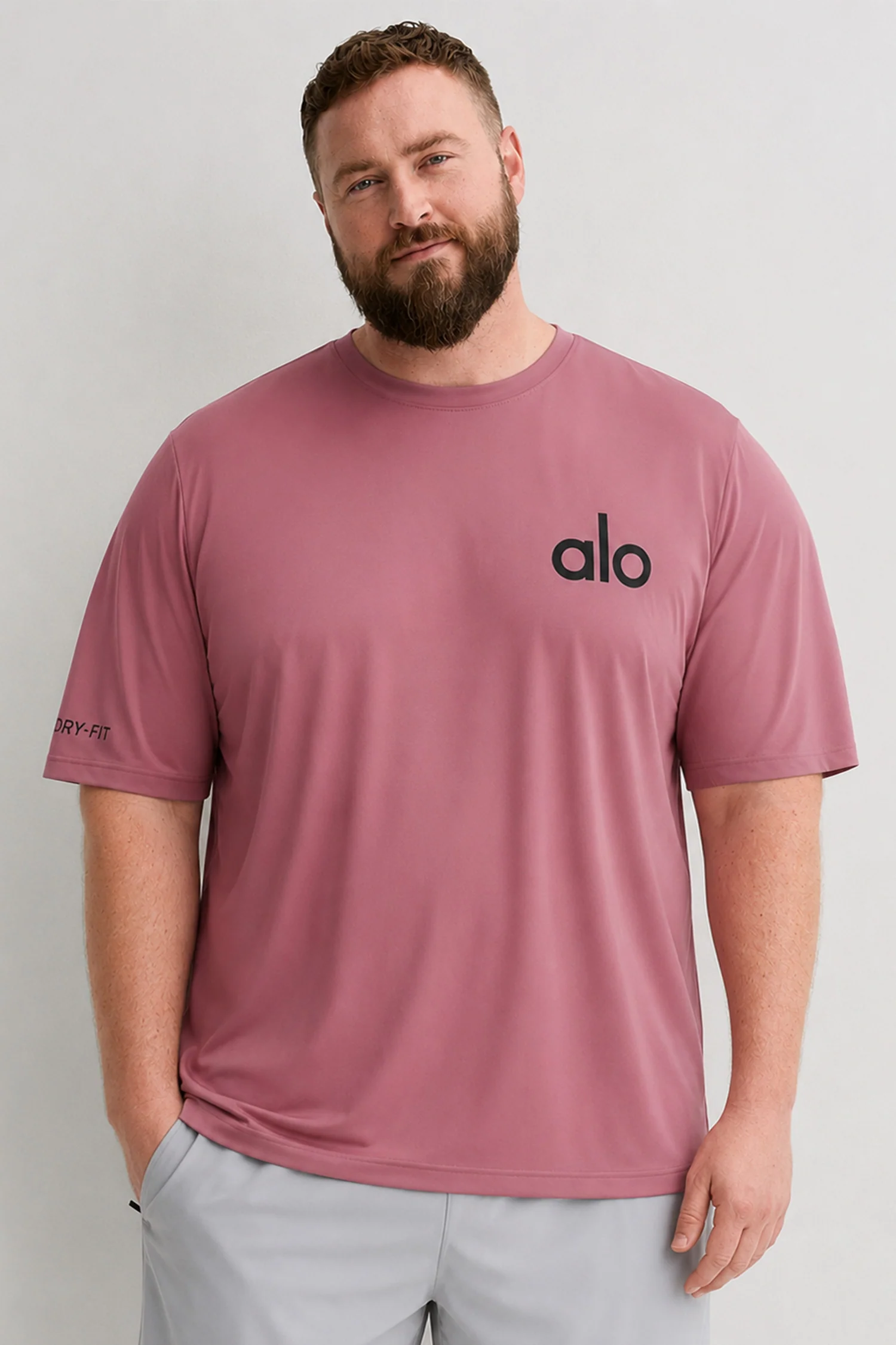 Alo Yoga Distinctive Front Logo Arrival Big & Tall Dry-Fit Tee - Image 7