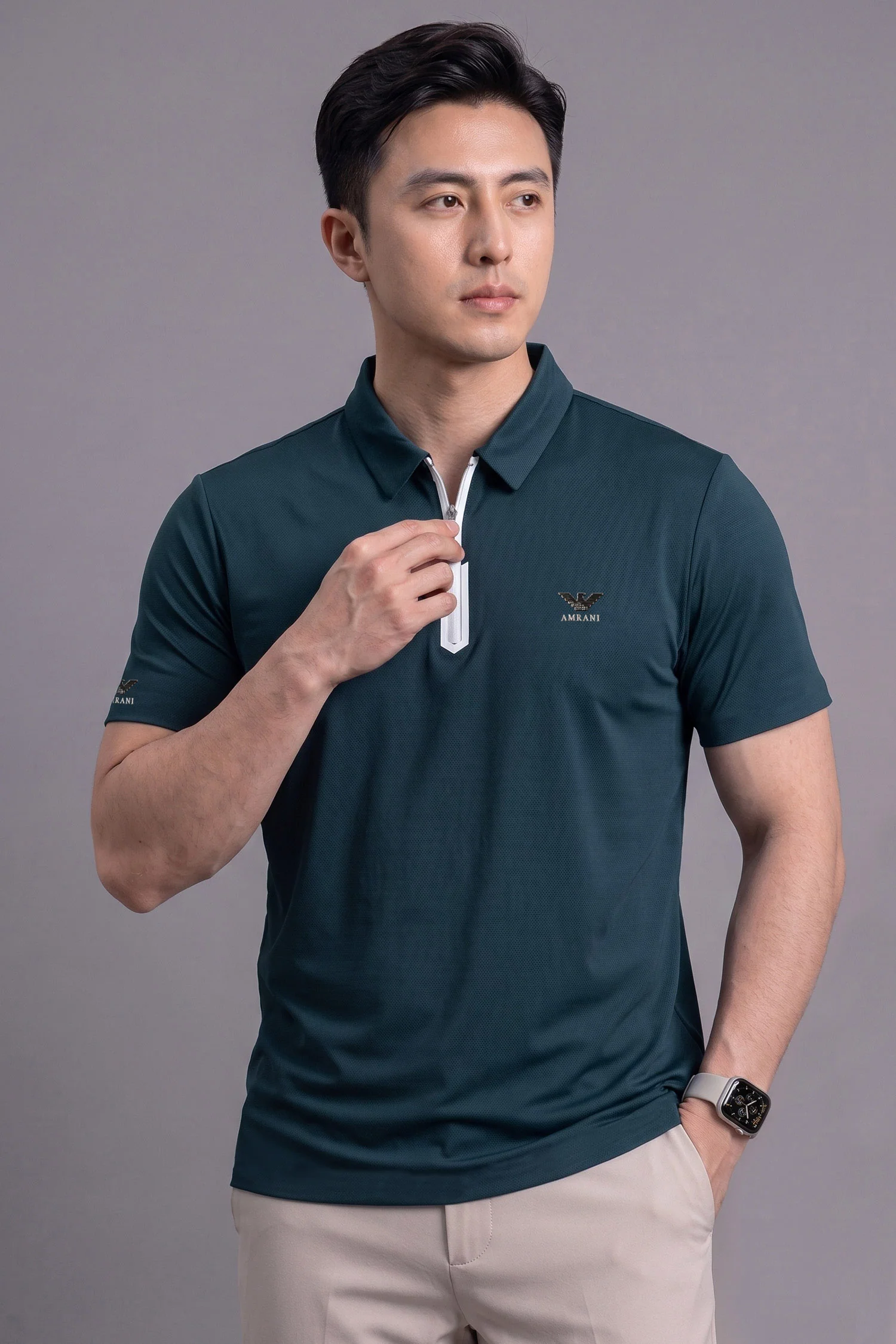 Armni Breathable Gym & Sport Top Imp Dry-Fit Polo
