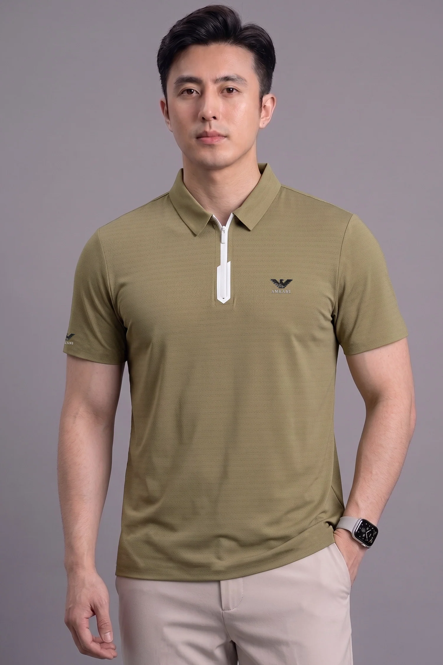 Armni Breathable Gym & Sport Top Imp Dry-Fit Polo - Image 4