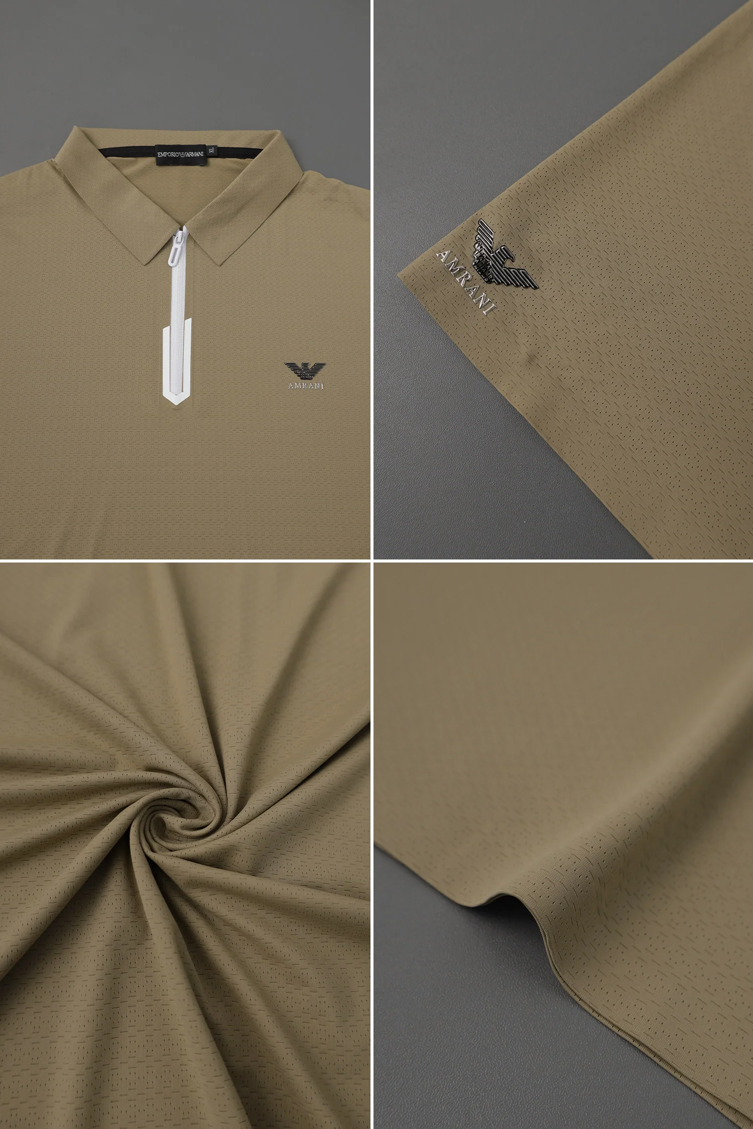 Armni Breathable Gym & Sport Top Imp Dry-Fit Polo - Image 4