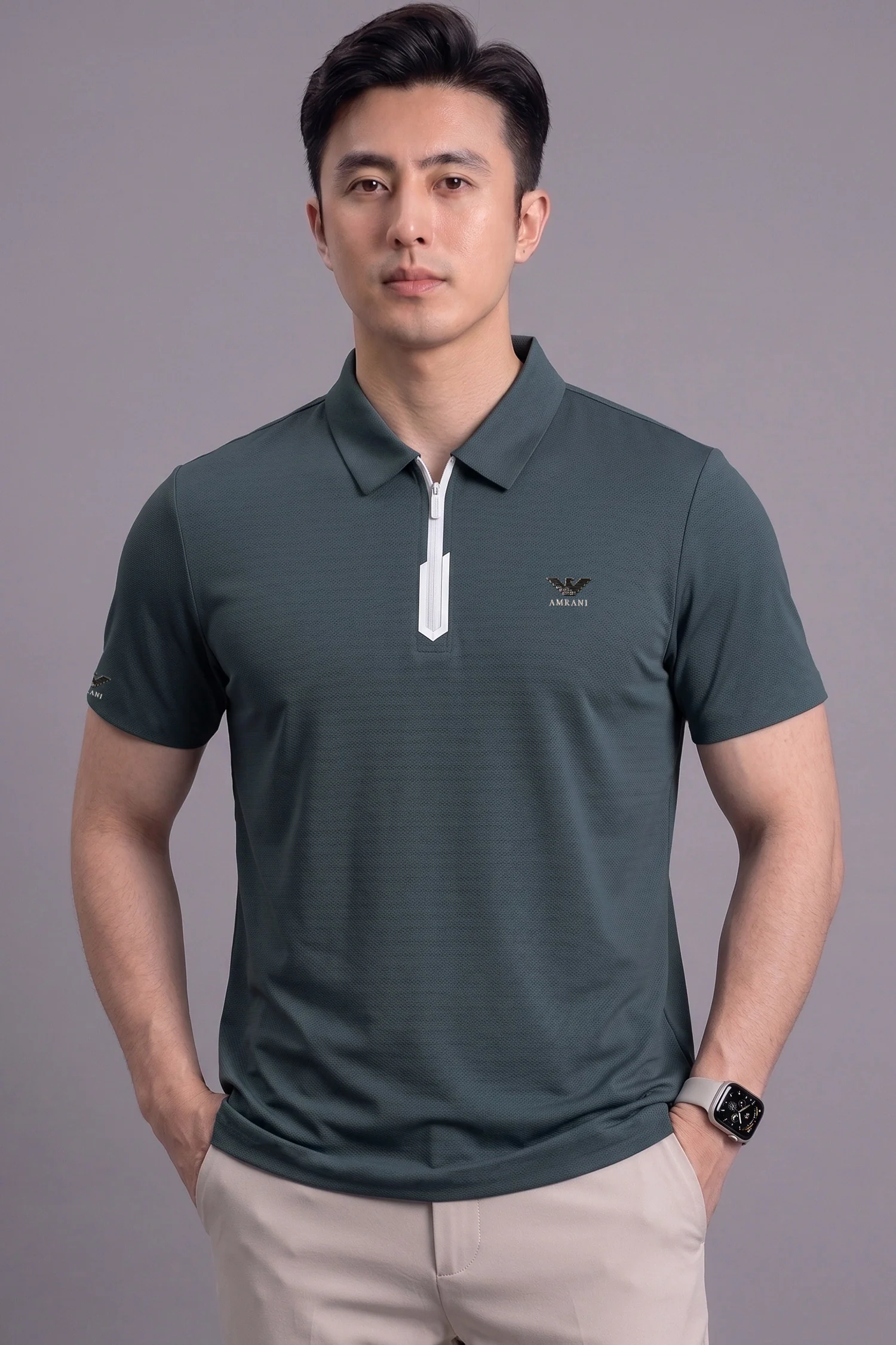 Armni Breathable Gym & Sport Top Imp Dry-Fit Polo - Image 7