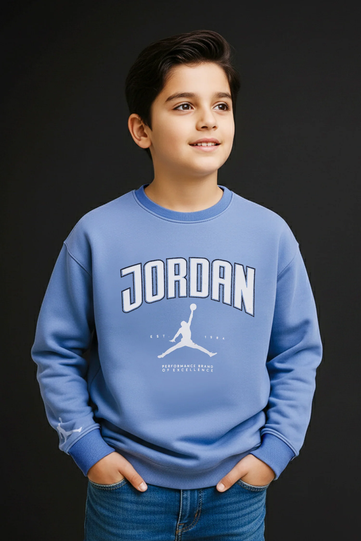 Jrdn Flight Heritage Crew Neck Unisex Kids Sweatshirt - Image 13
