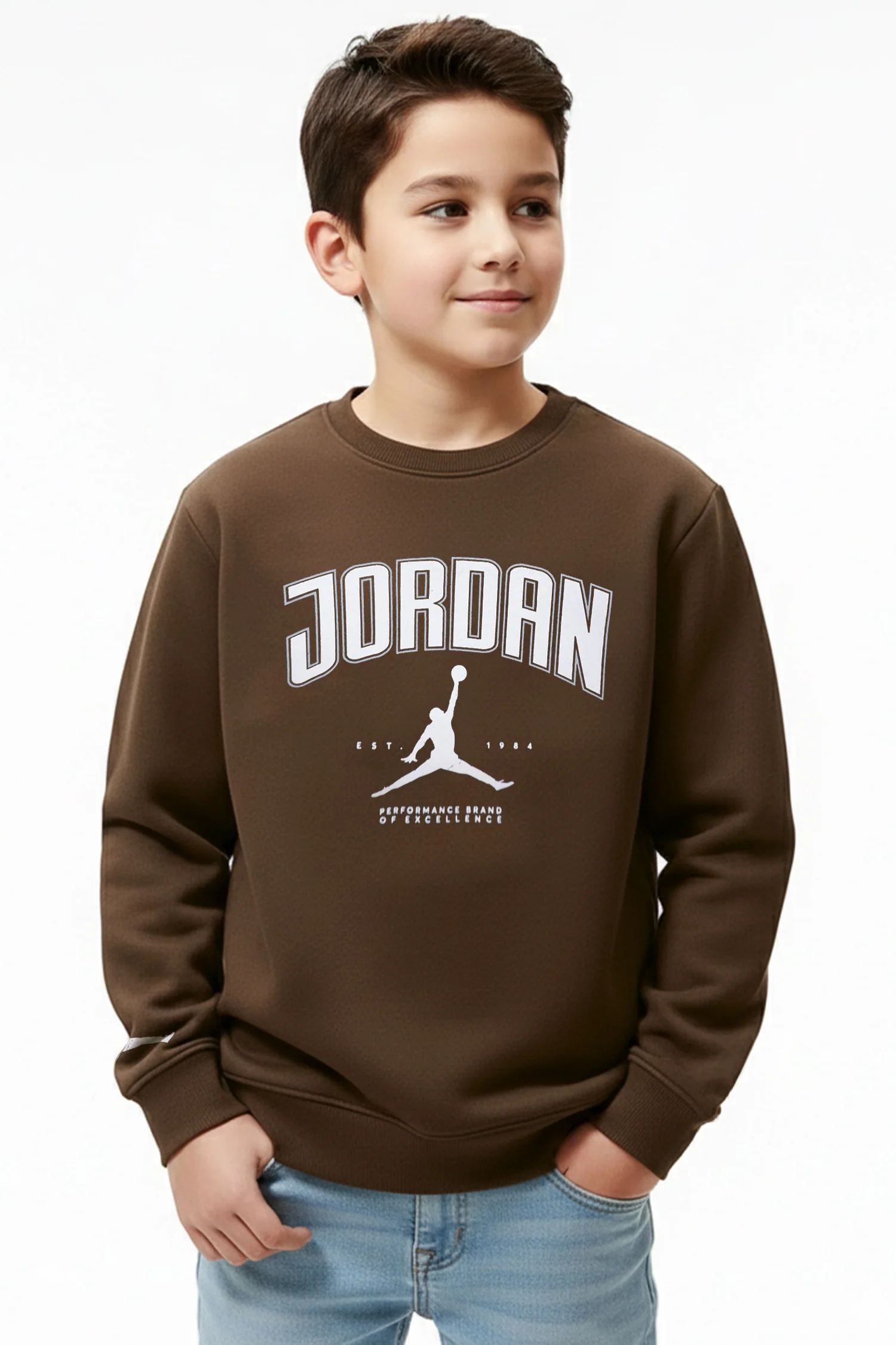 Jrdn Flight Heritage Crew Neck Unisex Kids Sweatshirt - Image 5
