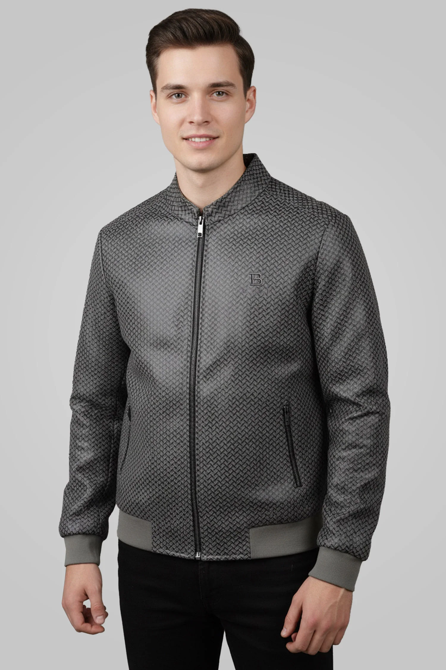 Texture Style Suede Leather Jacket