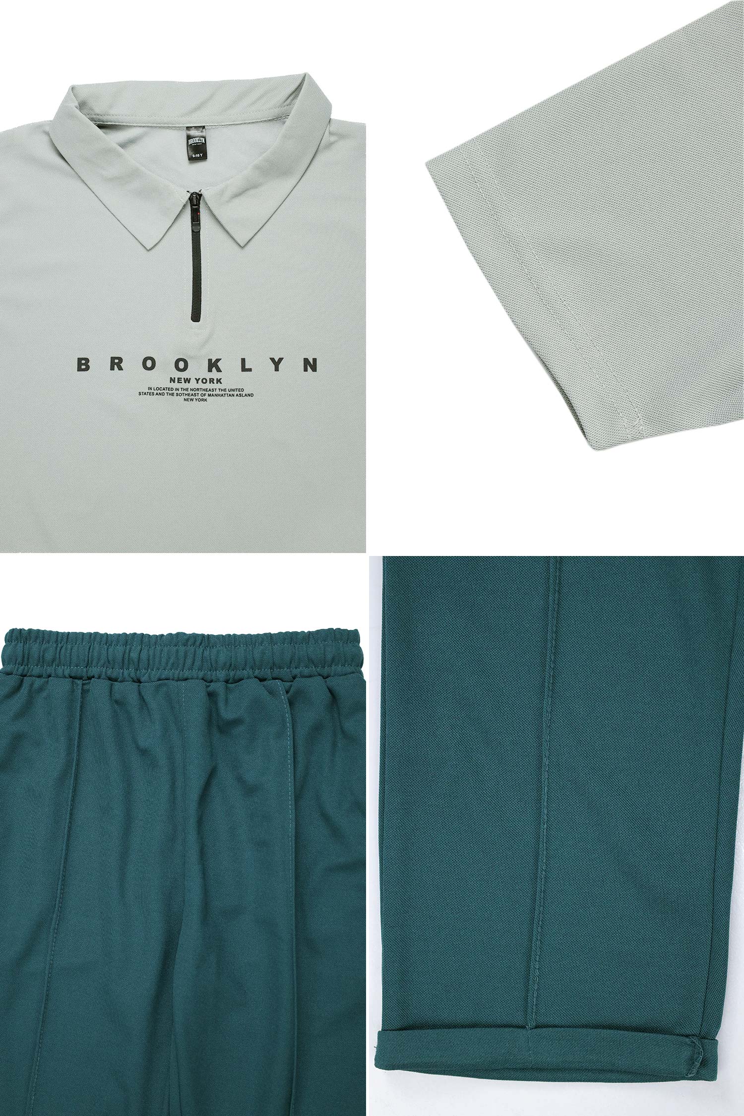 Broklyn Sports Inspired Zipper Style Younger Kids Co-Ord Set - Image 12