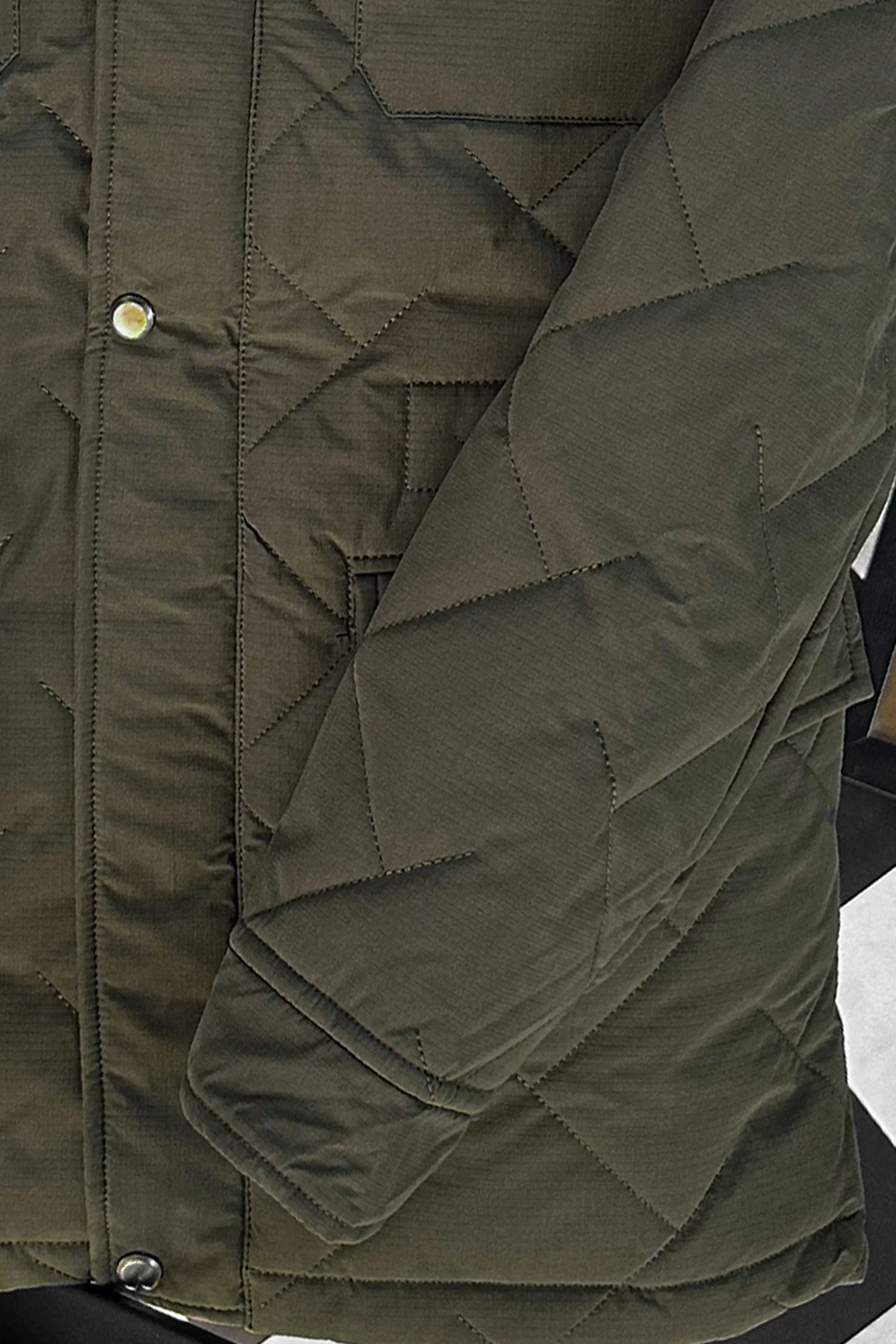 Button Placket Motif Imported Puffer Jacket - Image 14