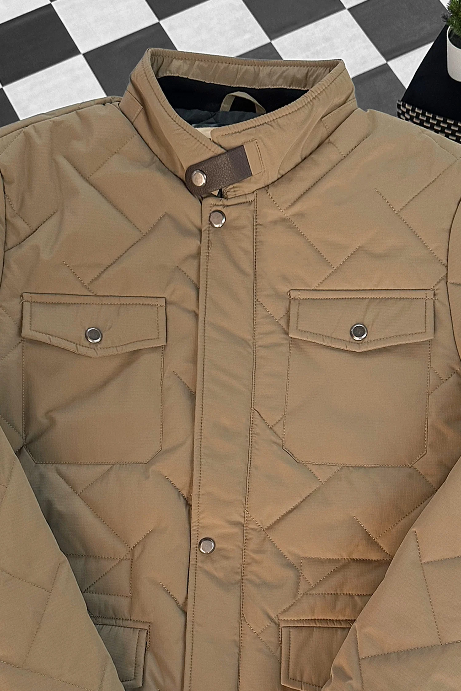Button Placket Motif Imported Puffer Jacket - Image 18