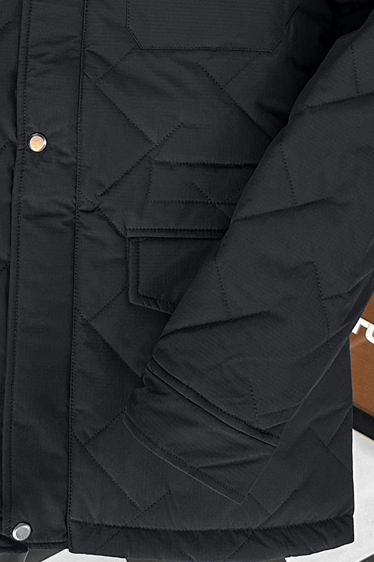 Button Placket Motif Imported Puffer Jacket - Image 9