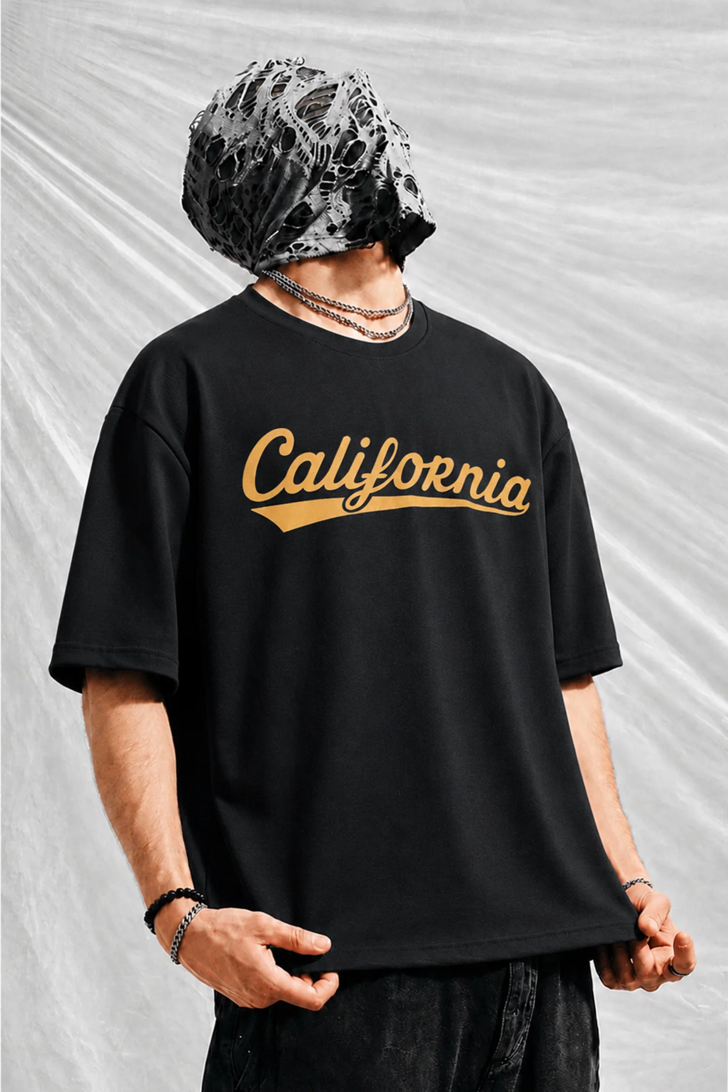 California Relaxed Graphic Oversize Tee In Black - Image 3