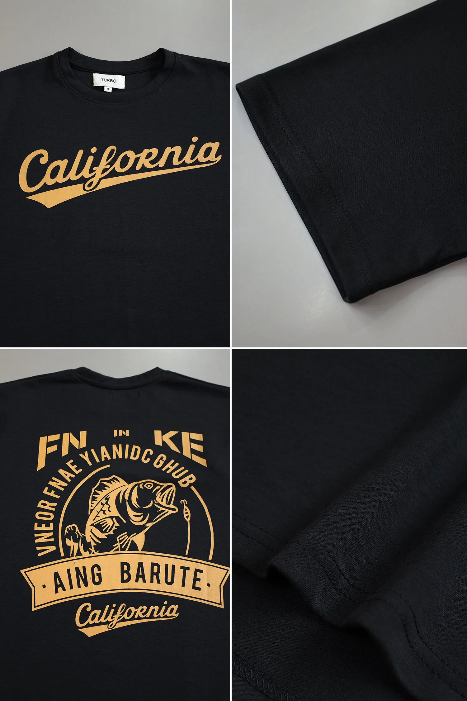 California Relaxed Graphic Oversize Tee In Black - Image 4