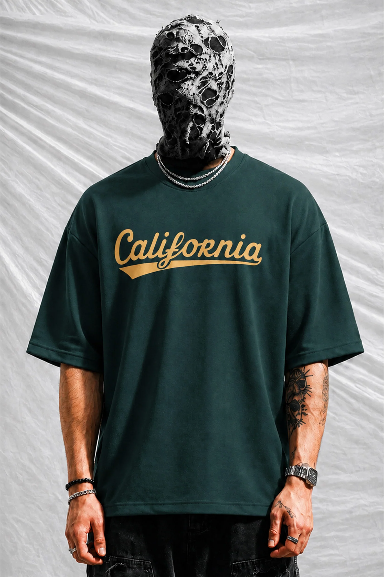 California Relaxed Graphic Oversize Tee In Dark Zink