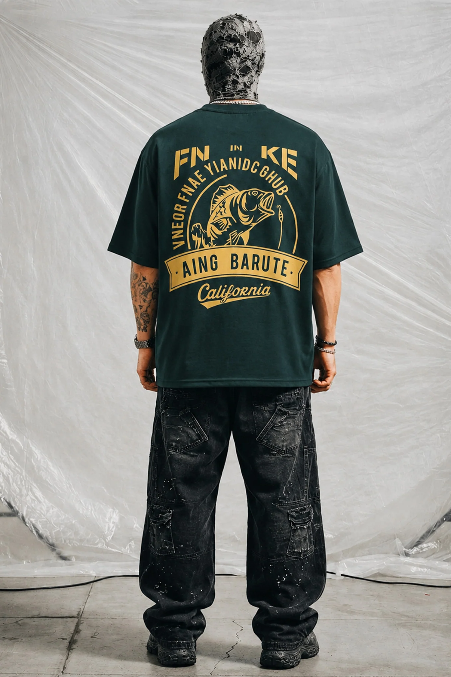 California Relaxed Graphic Oversize Tee In Dark Zink - Image 2