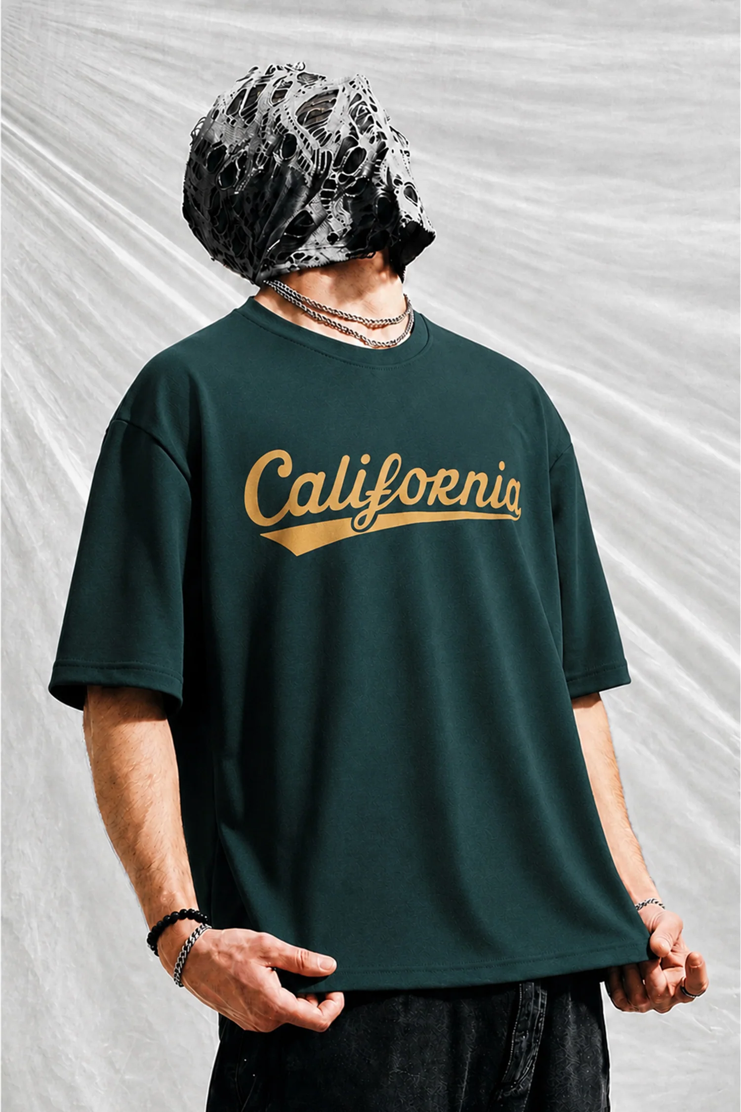 California Relaxed Graphic Oversize Tee In Dark Zink - Image 3