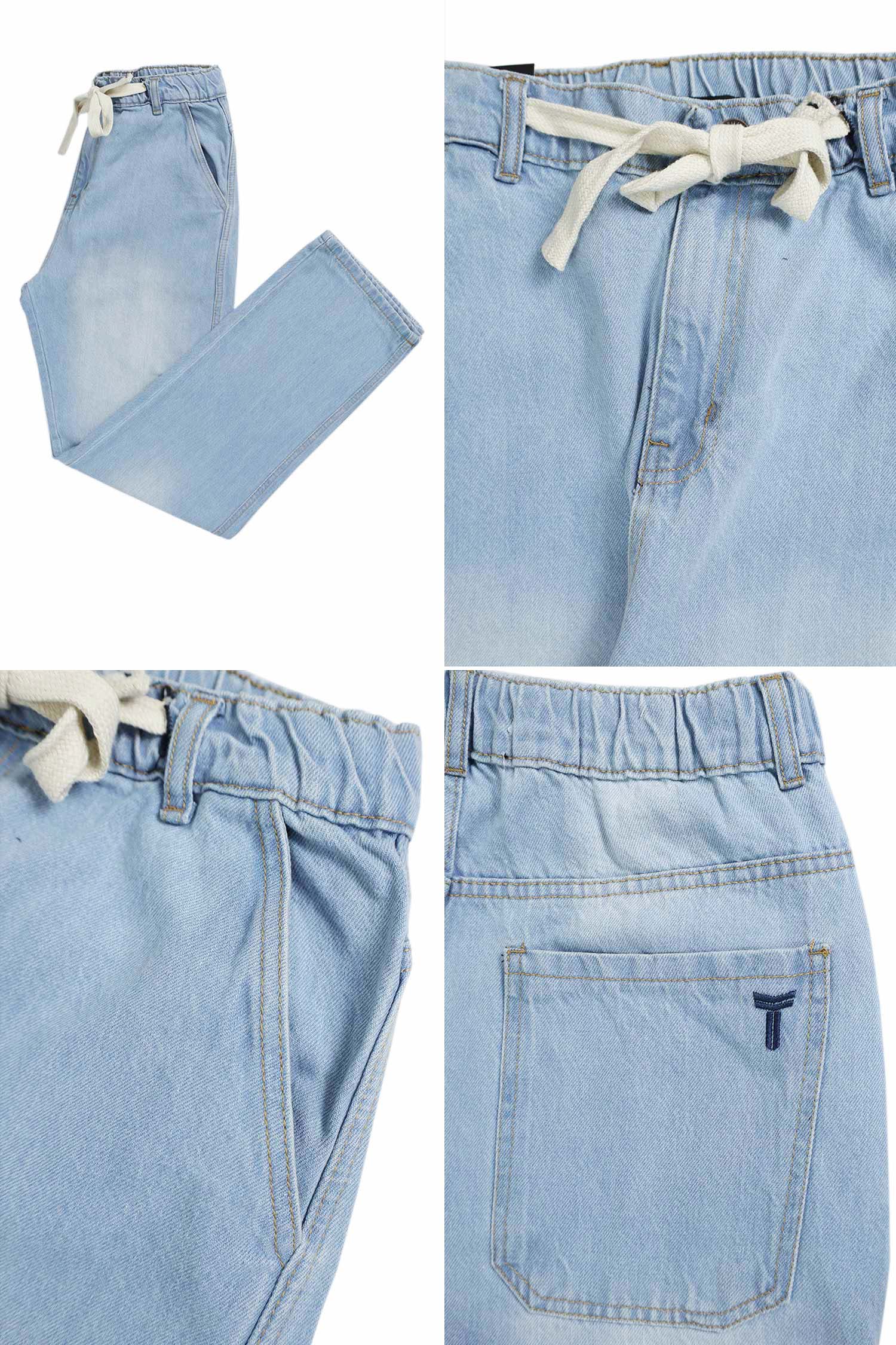 Denim Men's Relaxed Fit Straight Leg Baggy Jeans In Ice Blue - Image 4