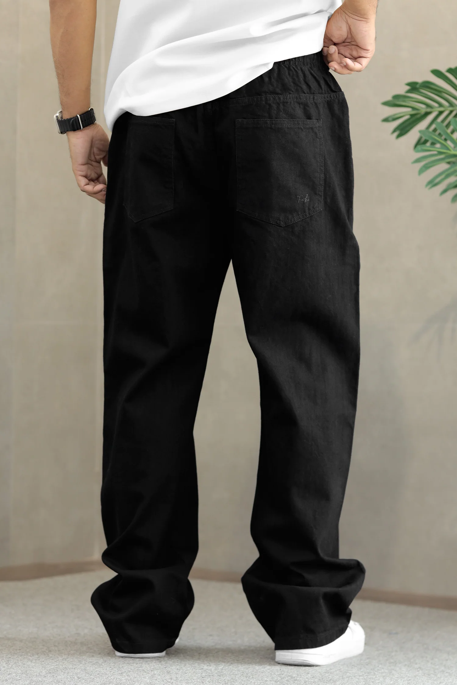 Denim 'Urban Skater' Comfort-Waist Baggy Jeans In Black - Image 3