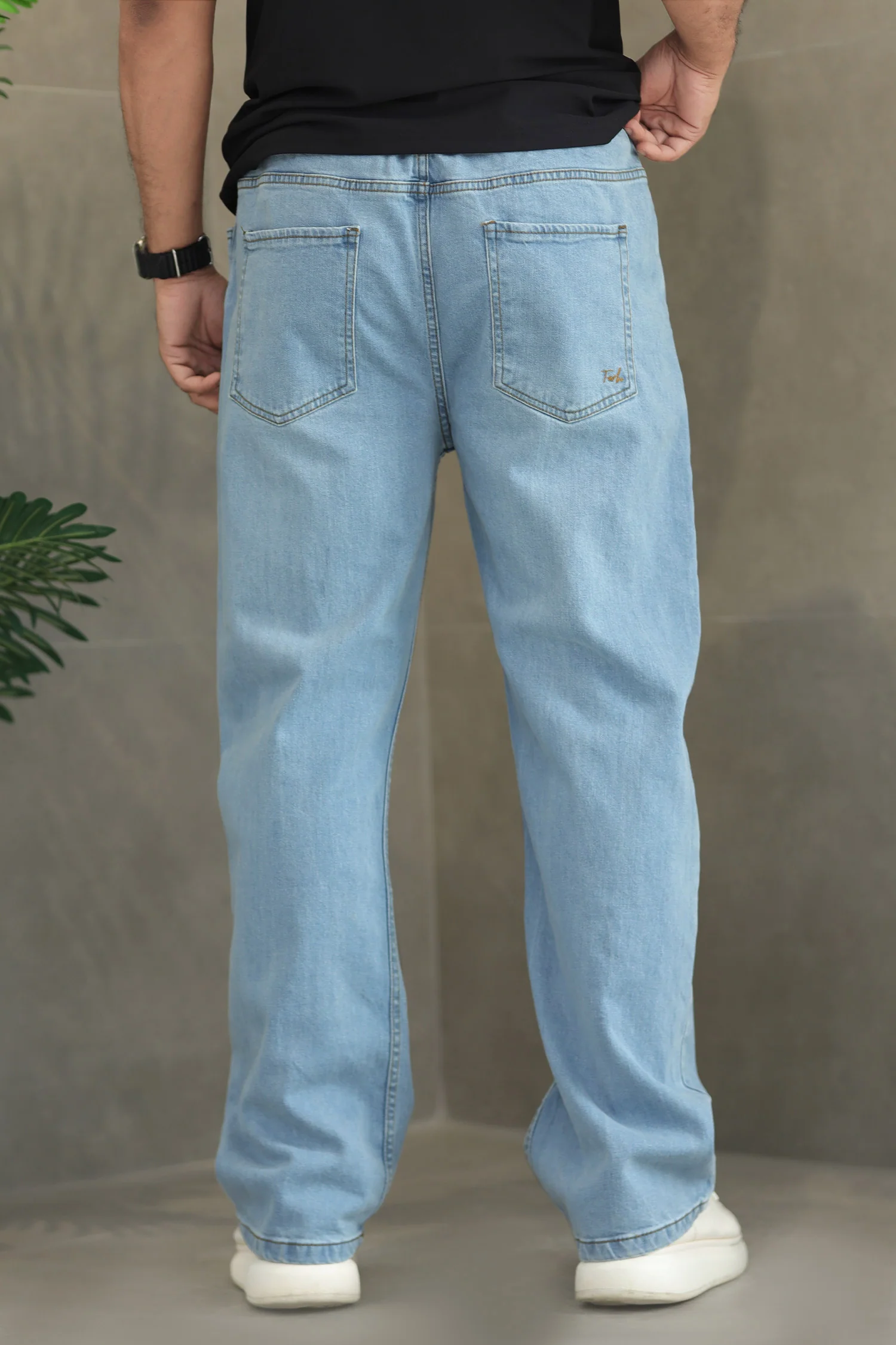 Denim 'Urban Skater' Comfort-Waist Baggy Jeans In Sky Blue - Image 3