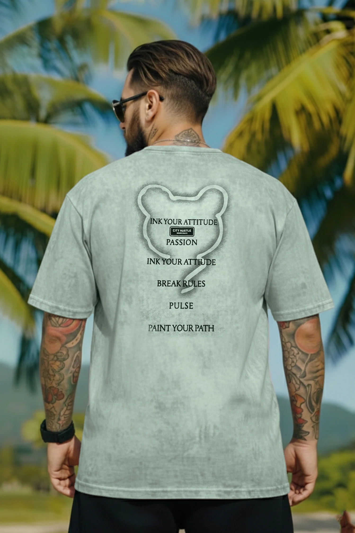 Elite Casualwear Contrast Mens T-shirt In Mint Green - Image 2