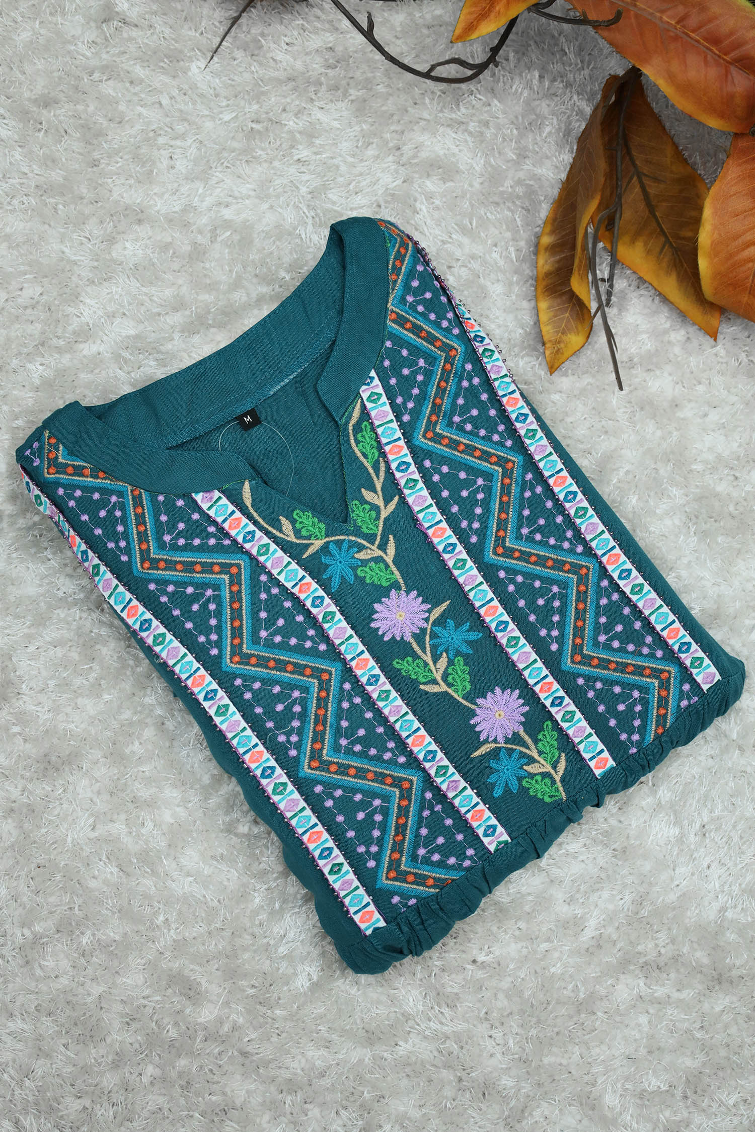 Embroidered Design Flower Pattern Turkish Imported Top - Image 4