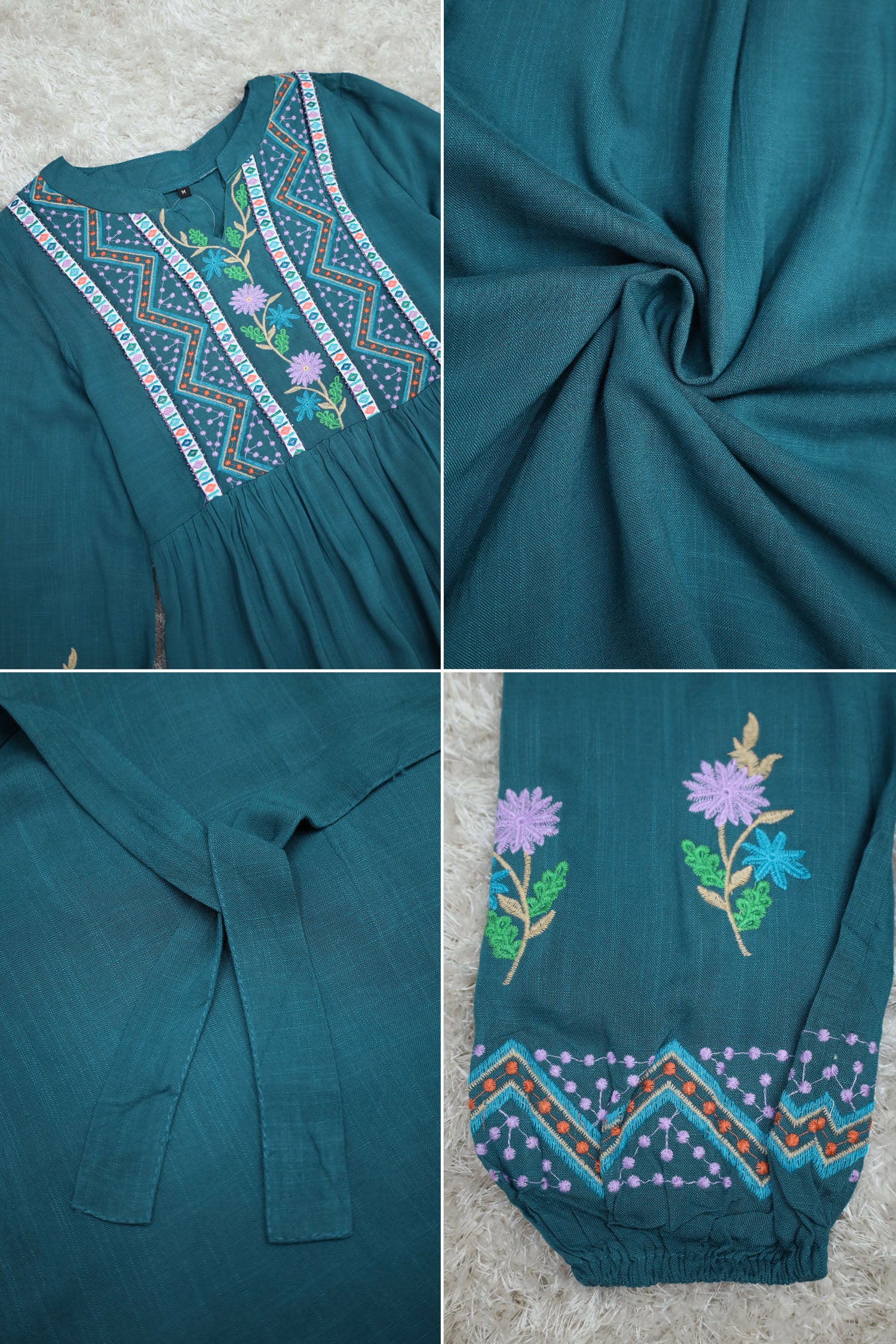 Embroidered Design Flower Pattern Turkish Imported Top - Image 5