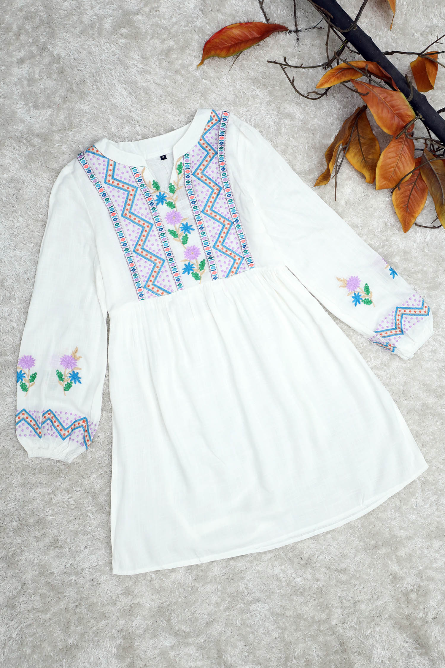 Embroidered Design Flower Pattern Turkish Imported Top - Image 8