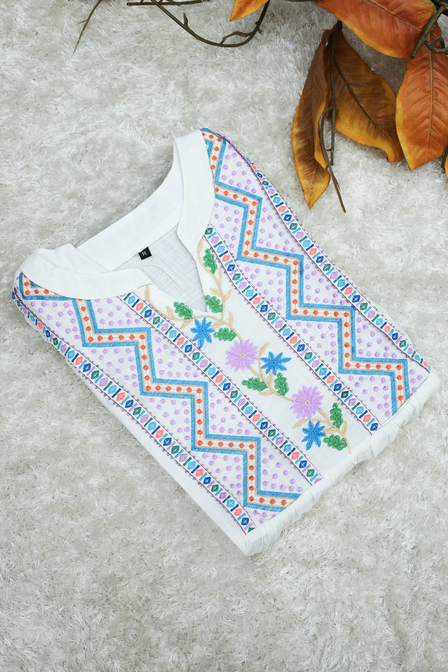 Embroidered Design Flower Pattern Turkish Imported Top - Image 9