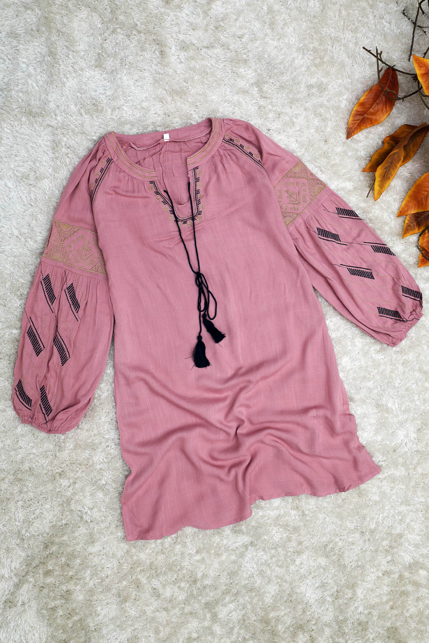 Embroidered Design Puff Sleeve Turkish Imported Top - Image 13
