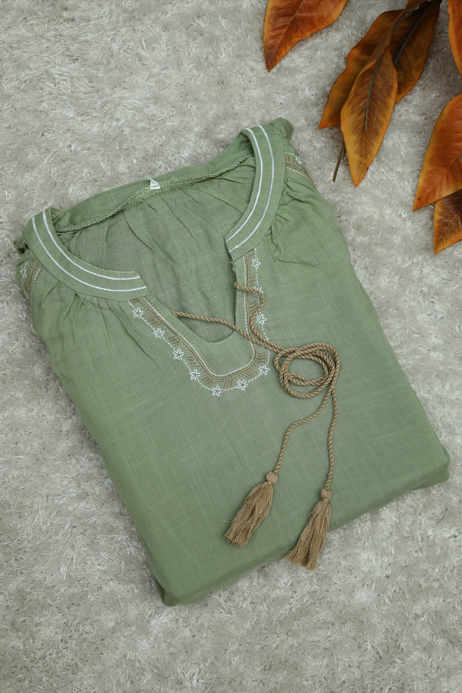 Embroidered Design Puff Sleeve Turkish Imported Top - Image 9