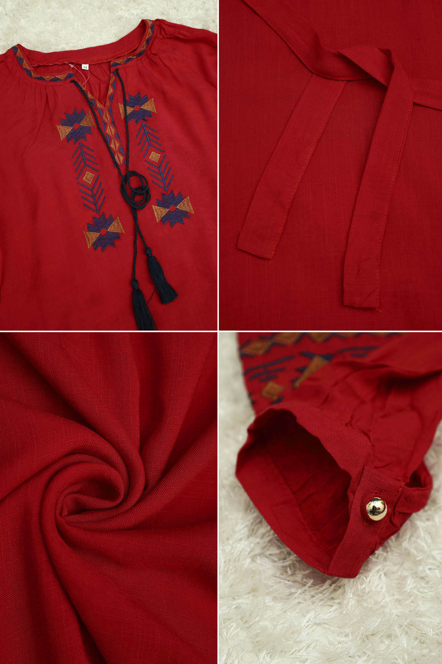 Embroidery Design Self Fabric Turkish Imported Top - Image 15