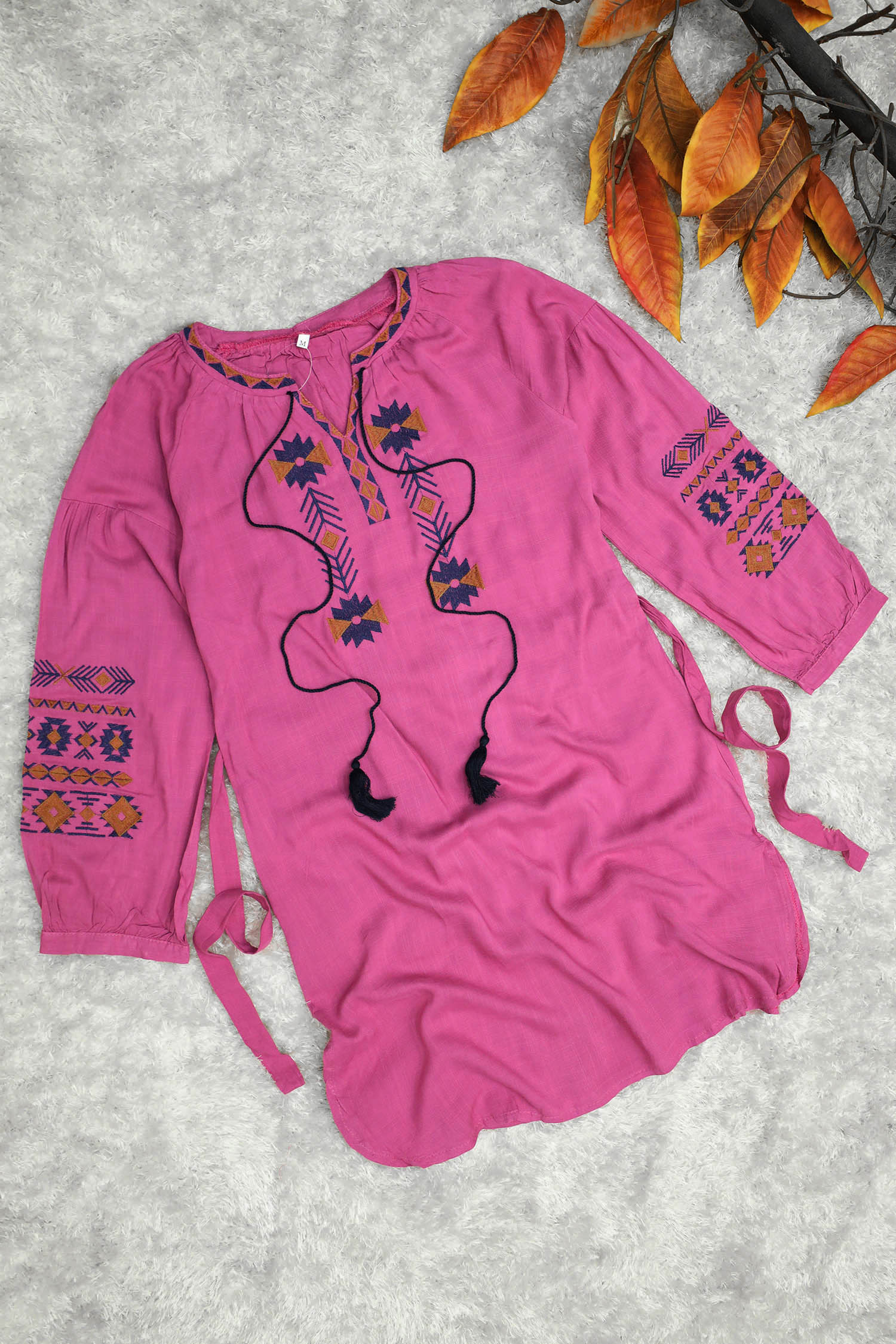 Embroidery Design Self Fabric Turkish Imported Top - Image 3