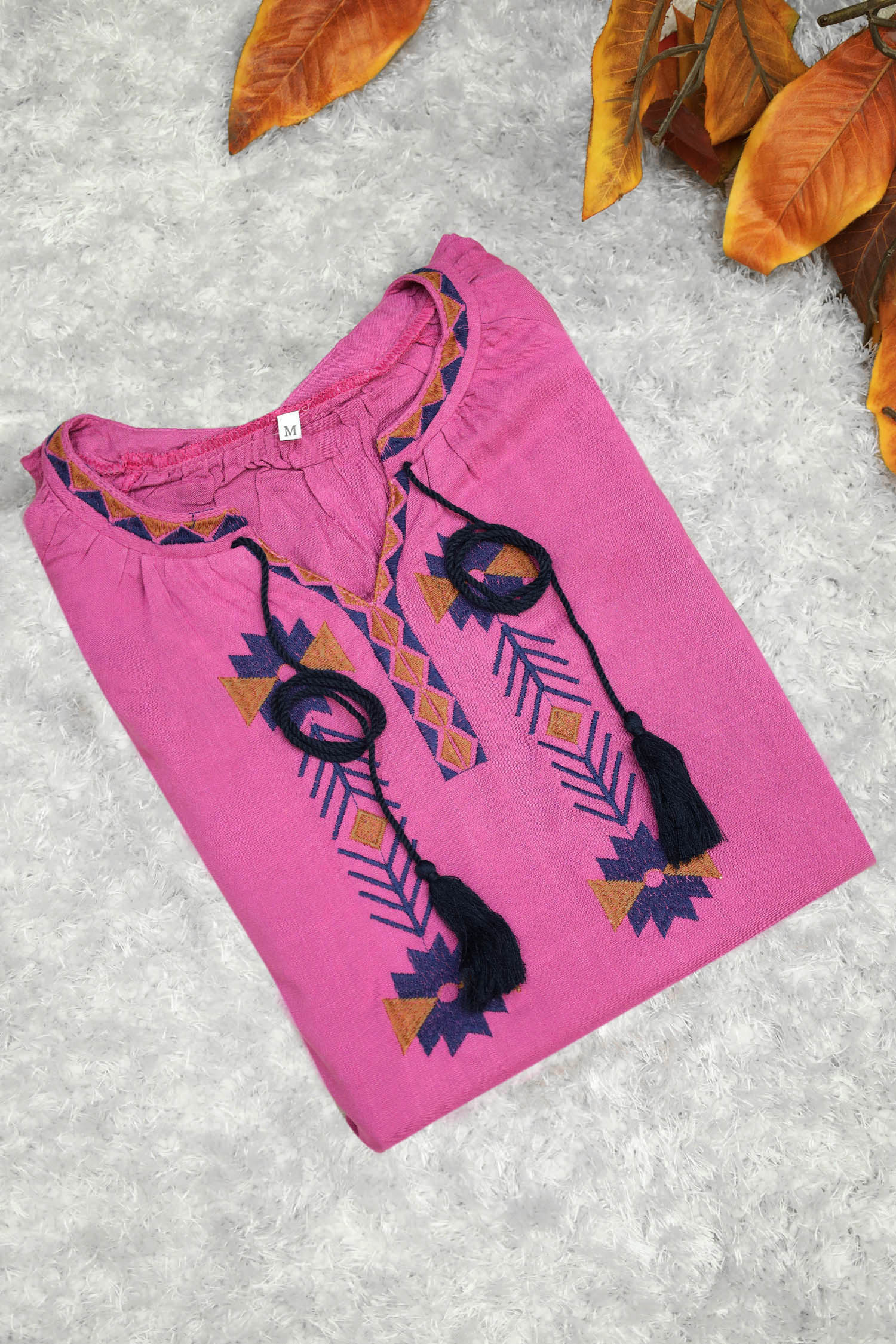 Embroidery Design Self Fabric Turkish Imported Top - Image 4