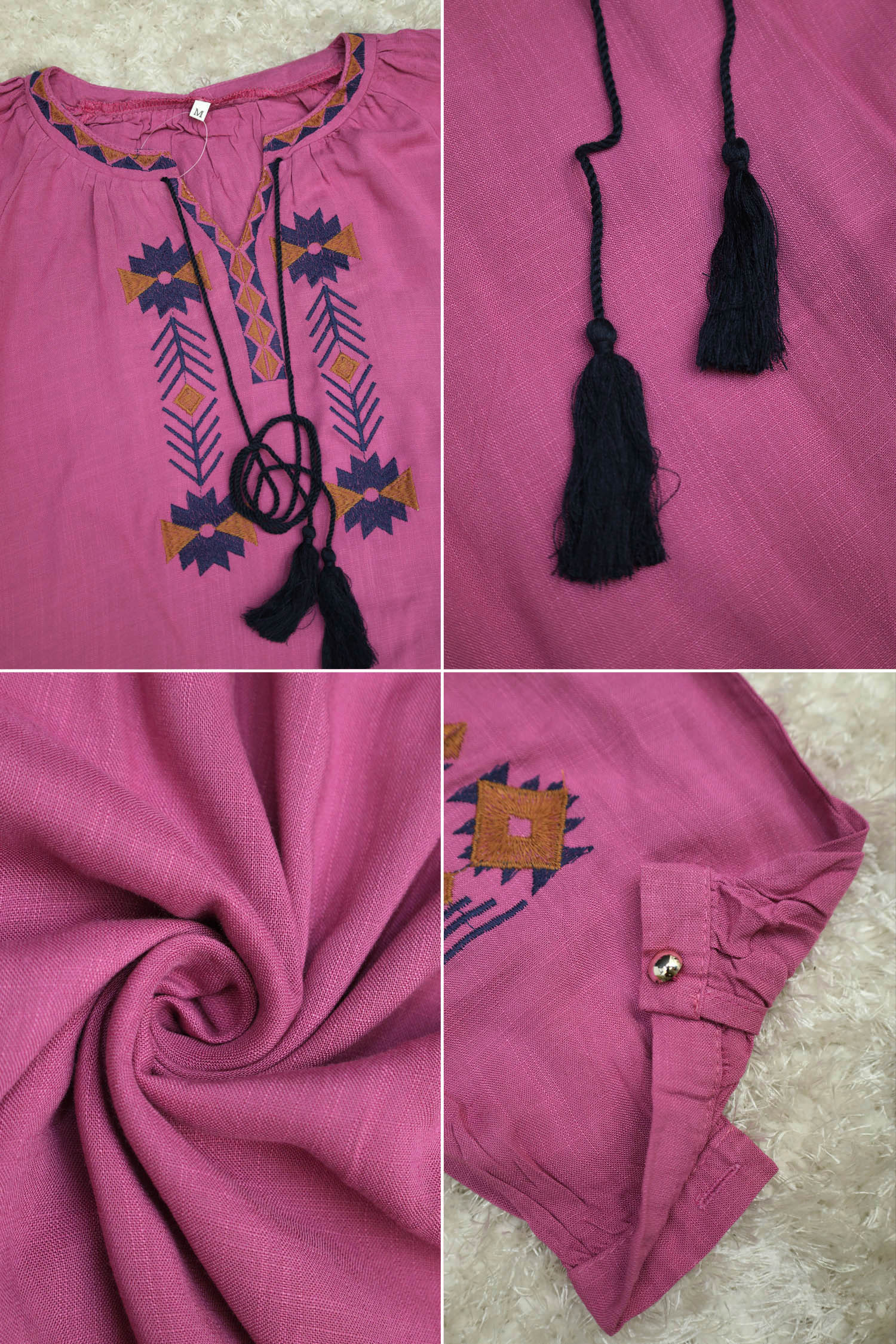 Embroidery Design Self Fabric Turkish Imported Top - Image 5