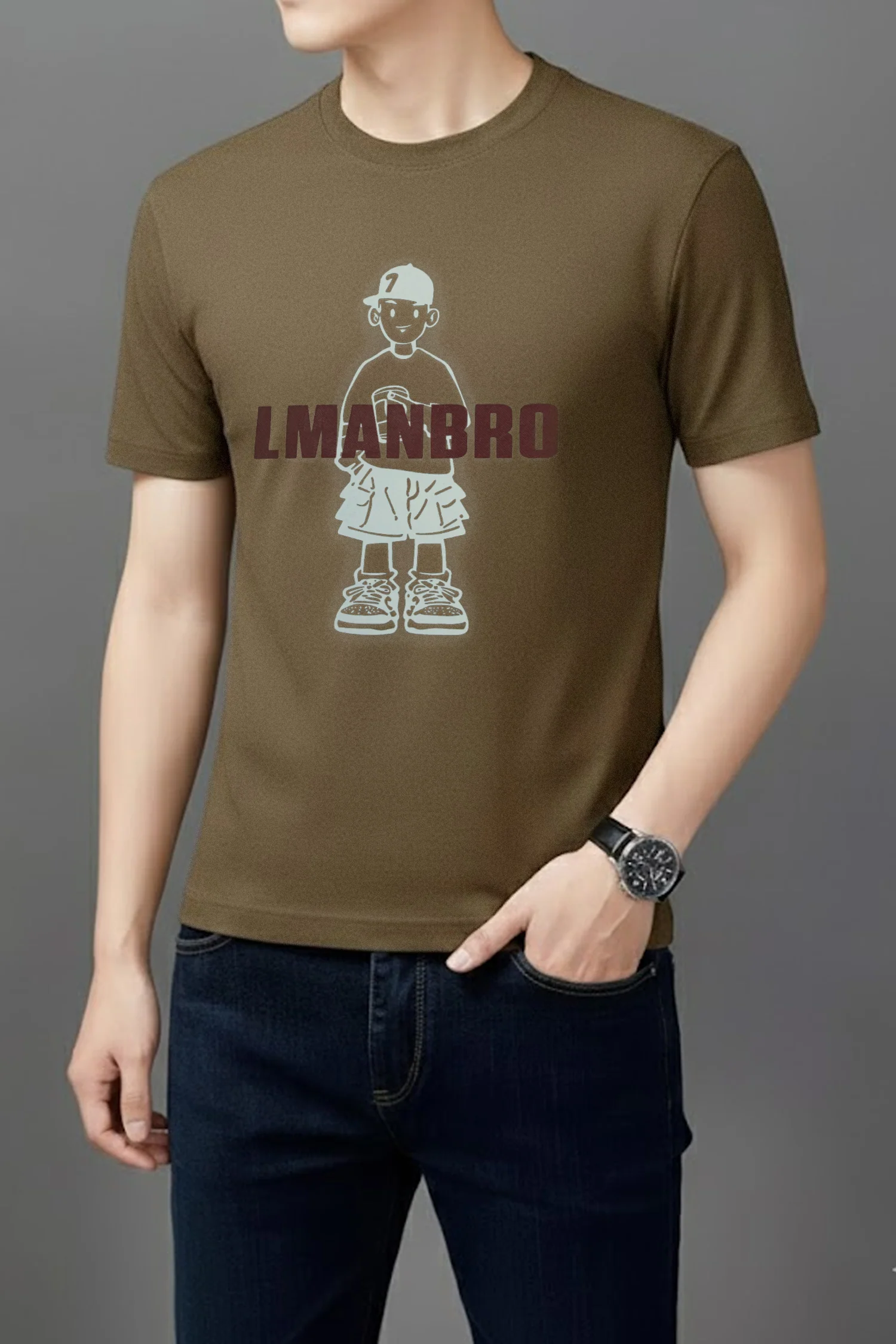 Exclusive Print Round Neck T-shirt - Image 6