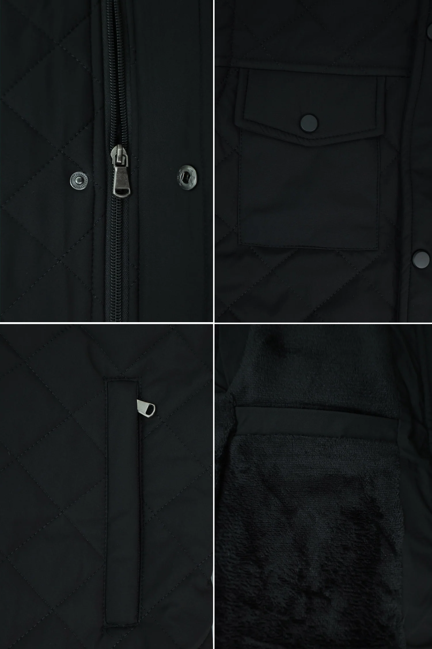 Funnel Neck Quilted Imported Men's Gilet In Black - Image 4