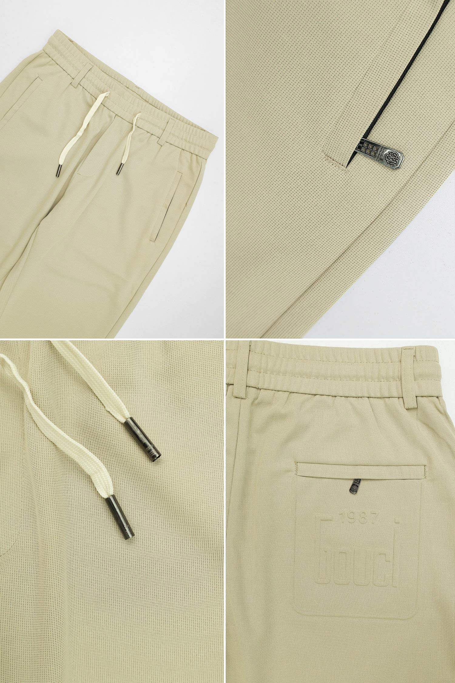 Gcci Casual Lightweight Imported Slim-Fit Trouser In Cream - Image 4