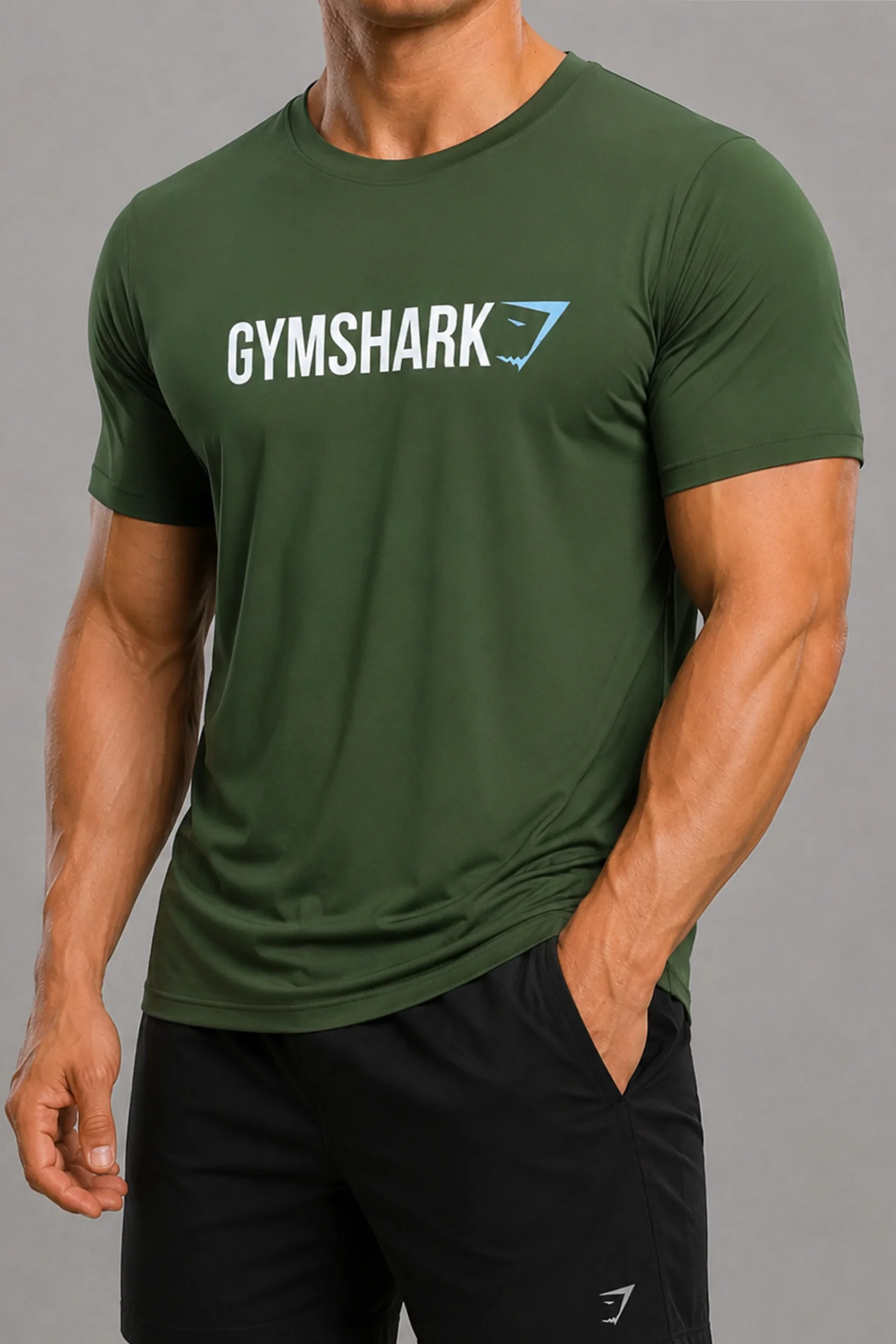 Gym Shrk Athletic Workout Men's Dry-Fit Tee