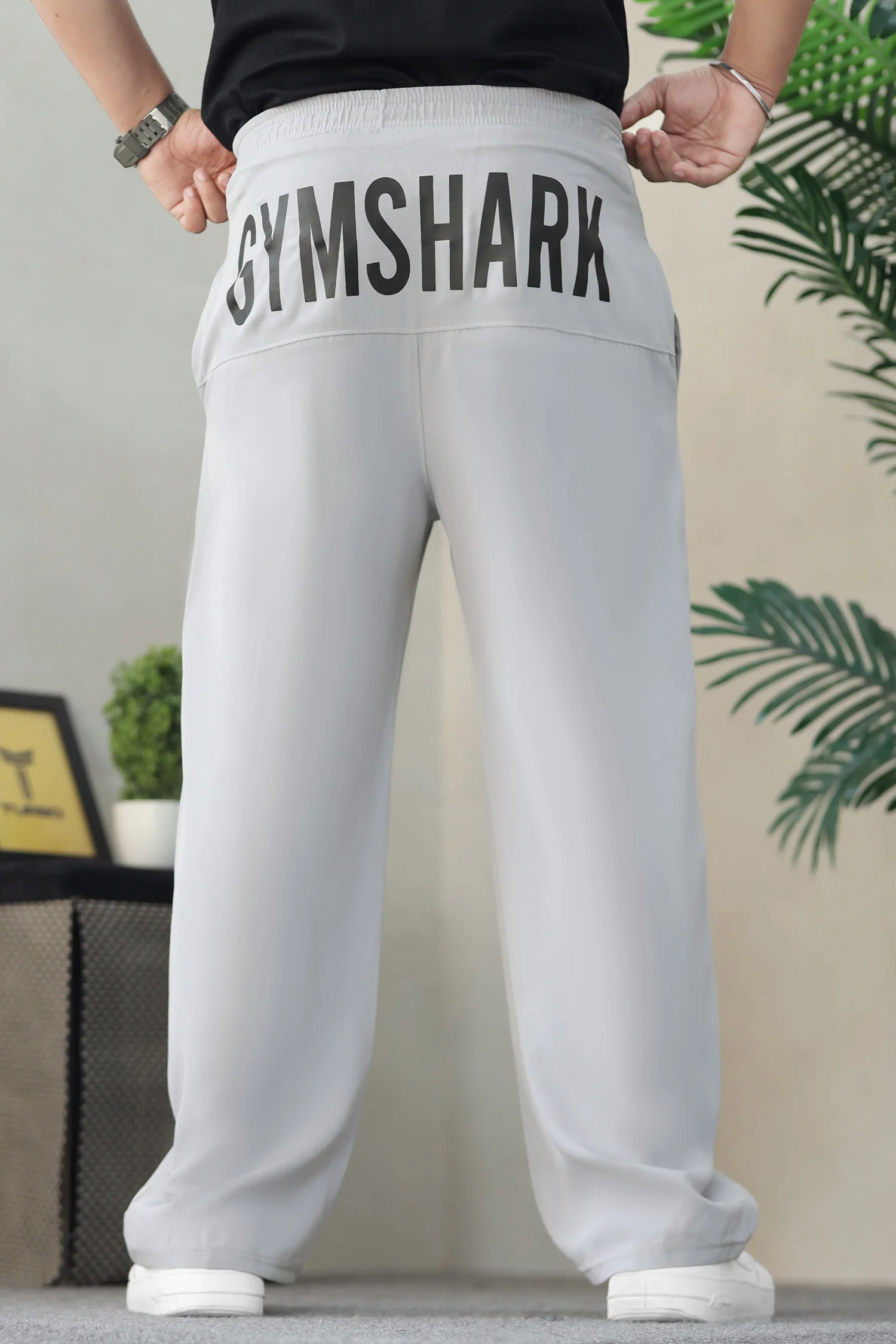 Gym Shrk Built Different Loose Bottom Trouser In Slate Grey - Image 2